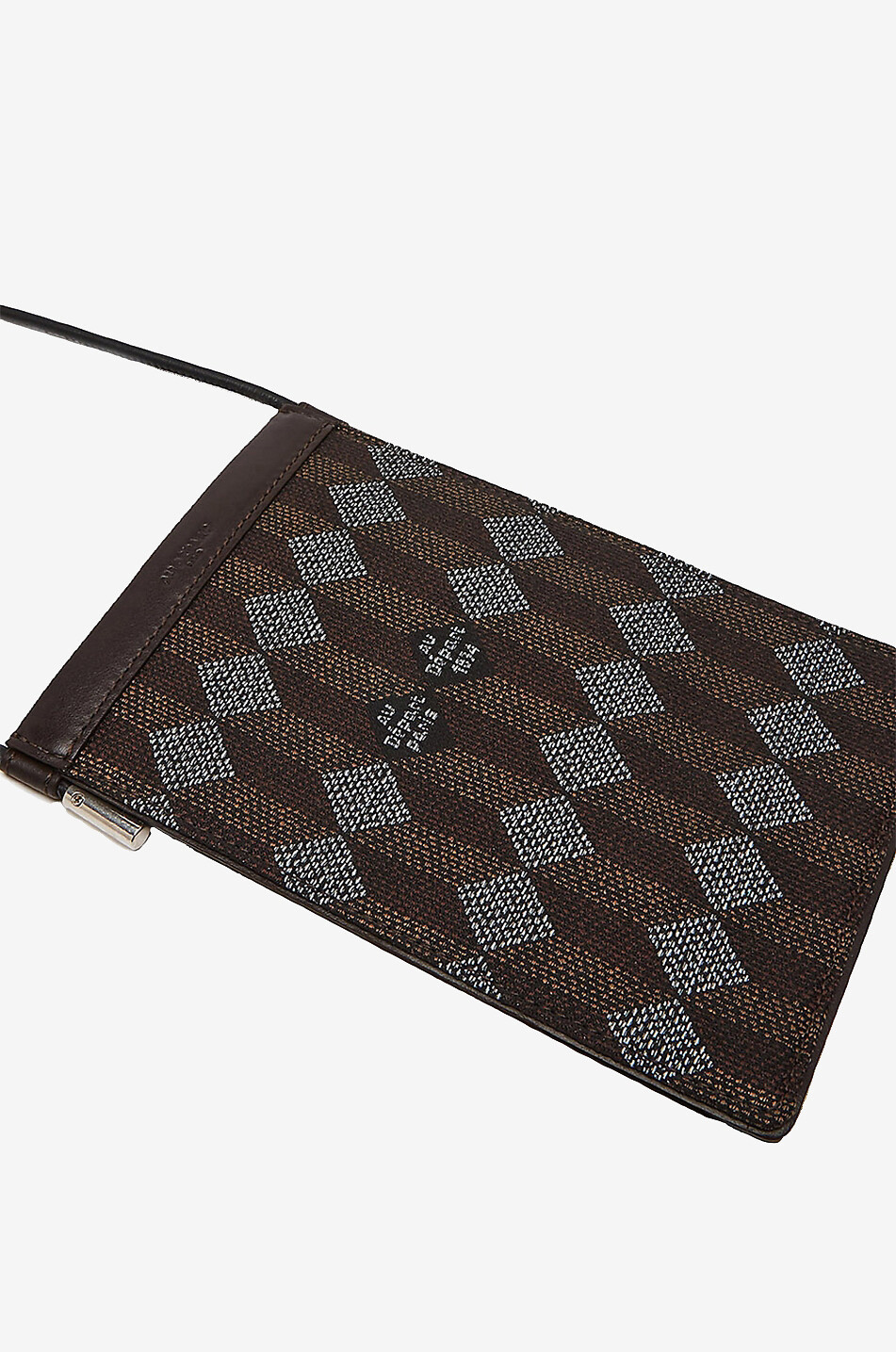 AU DEPART PARIS Porte-téléphone en jacquard réfléchissant Pochette Tour de Cou Femme MARRON 3