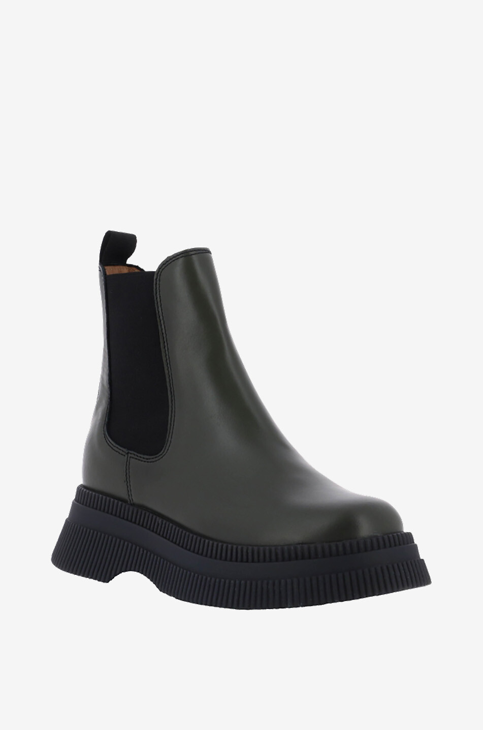 GANNI Stiefeletten aus Kalbsleder Chunky Chelsea Damen DUNKELGRAU 1
