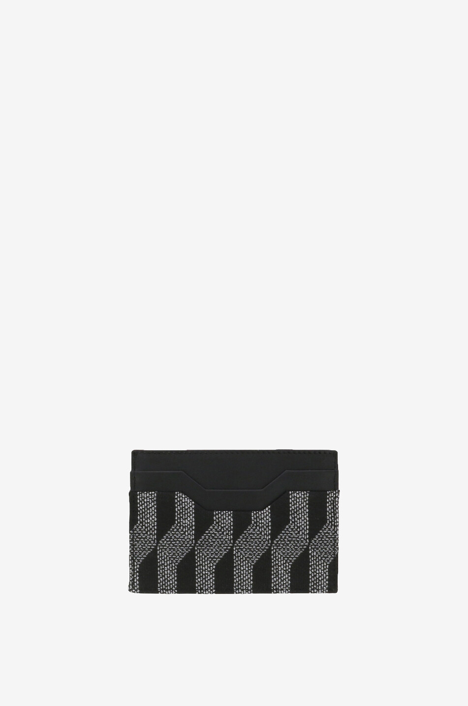 AU DEPART PARIS Porte-cartes en cuir et jacquard Horizontal Monogram Femme NOIR 2