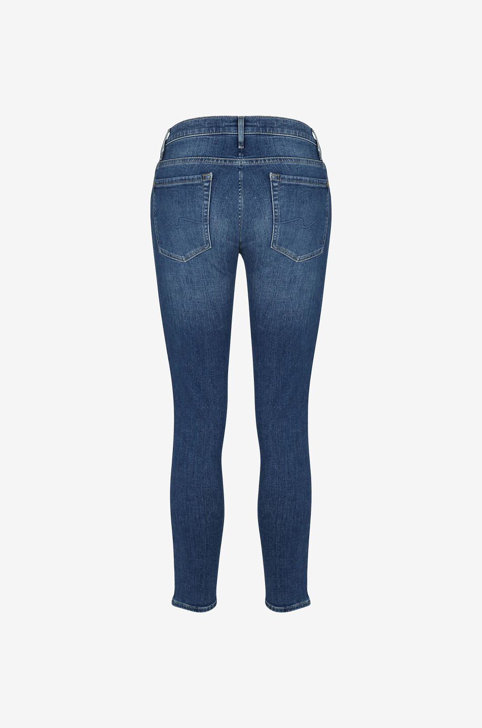 7 FOR ALL MANKIND Skinny-Jeans aus Baumwollmix High-Waist Skinny Crop Damen MITTELBLAU 2
