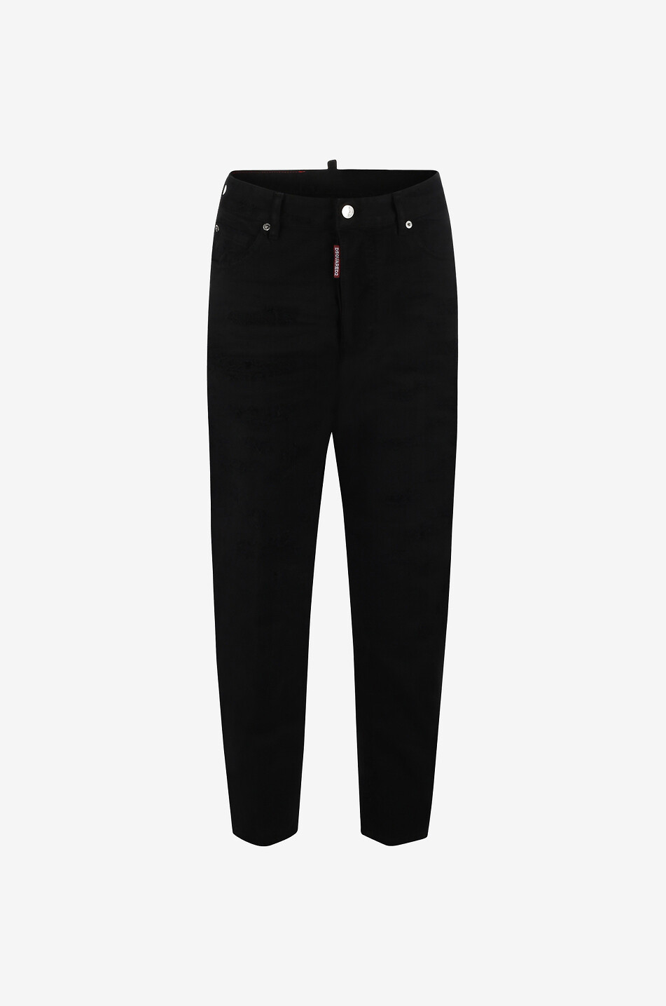 Verkürzte Karottenjeans mit hoher Taille