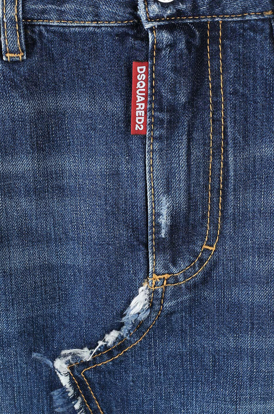 DSQUARED2 Minijupe en denim effilochée Femme BLEU 3