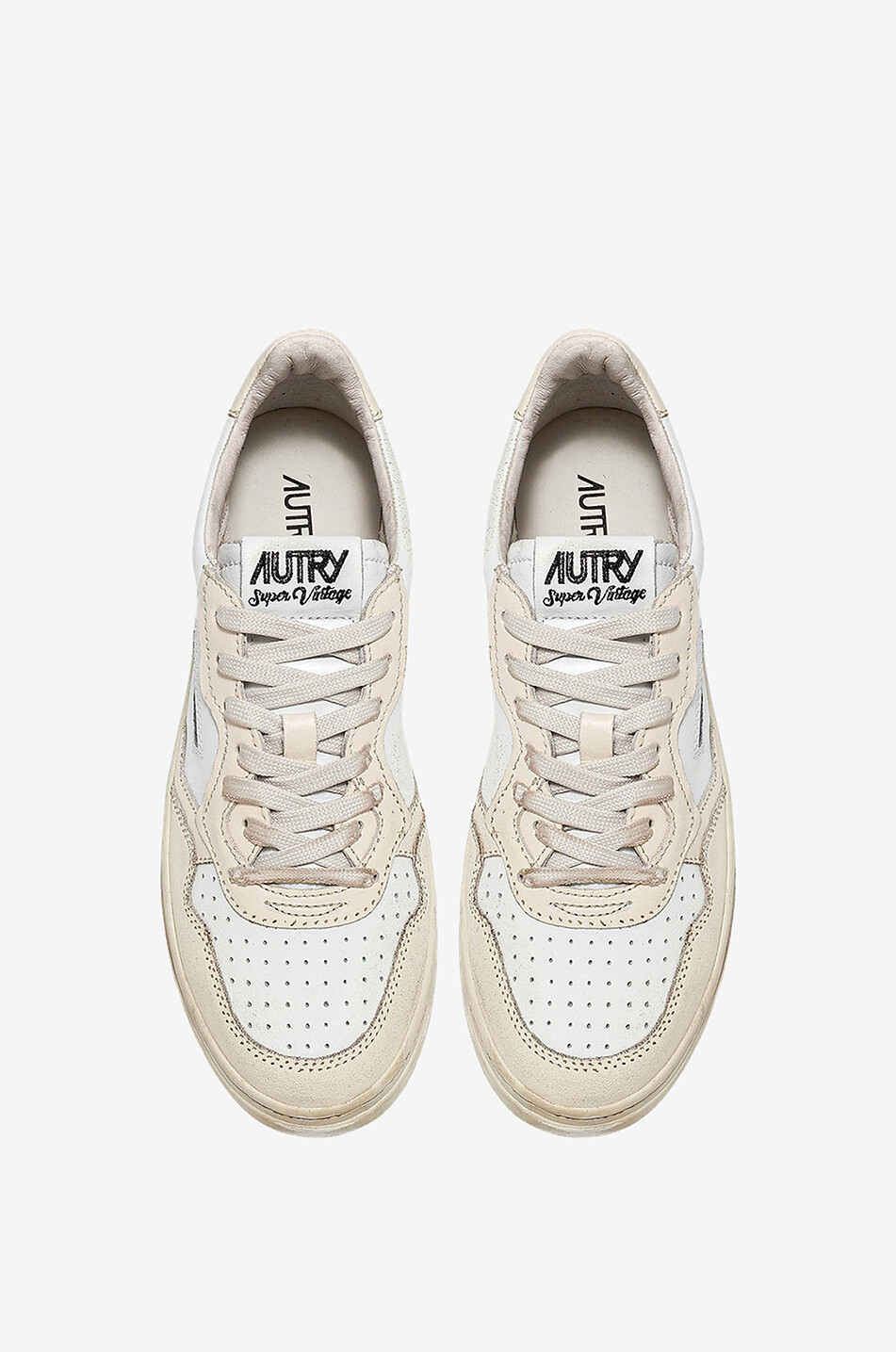 AUTRY Niedrige Leder- und Wildledersneakers Autry 01 Herren CREMEFARBEN 4