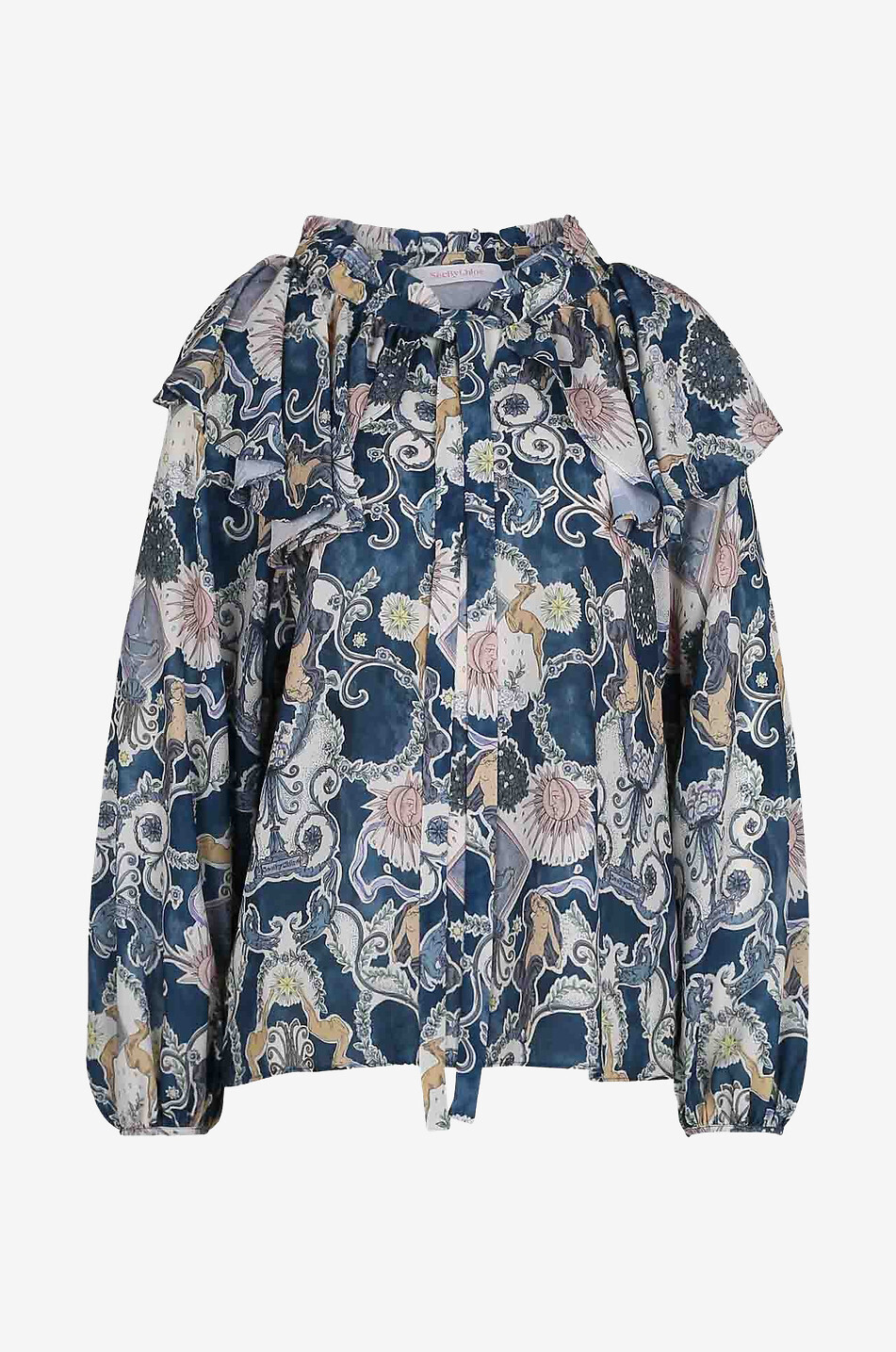 Bluse aus Crêpe mit Print The Lovers