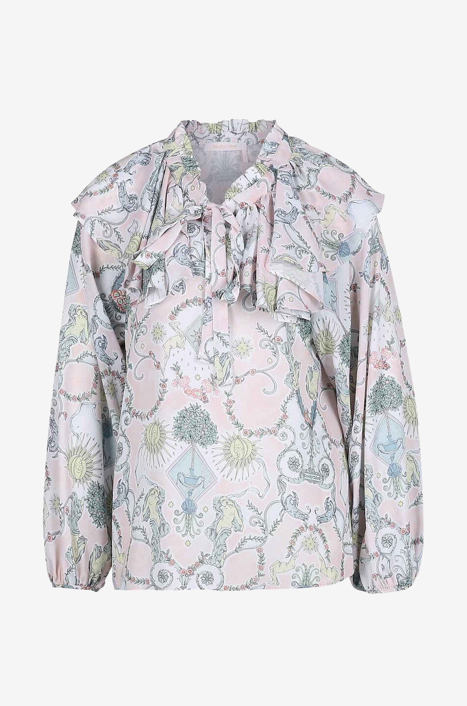 Bluse aus Crêpe mit Print The Lovers