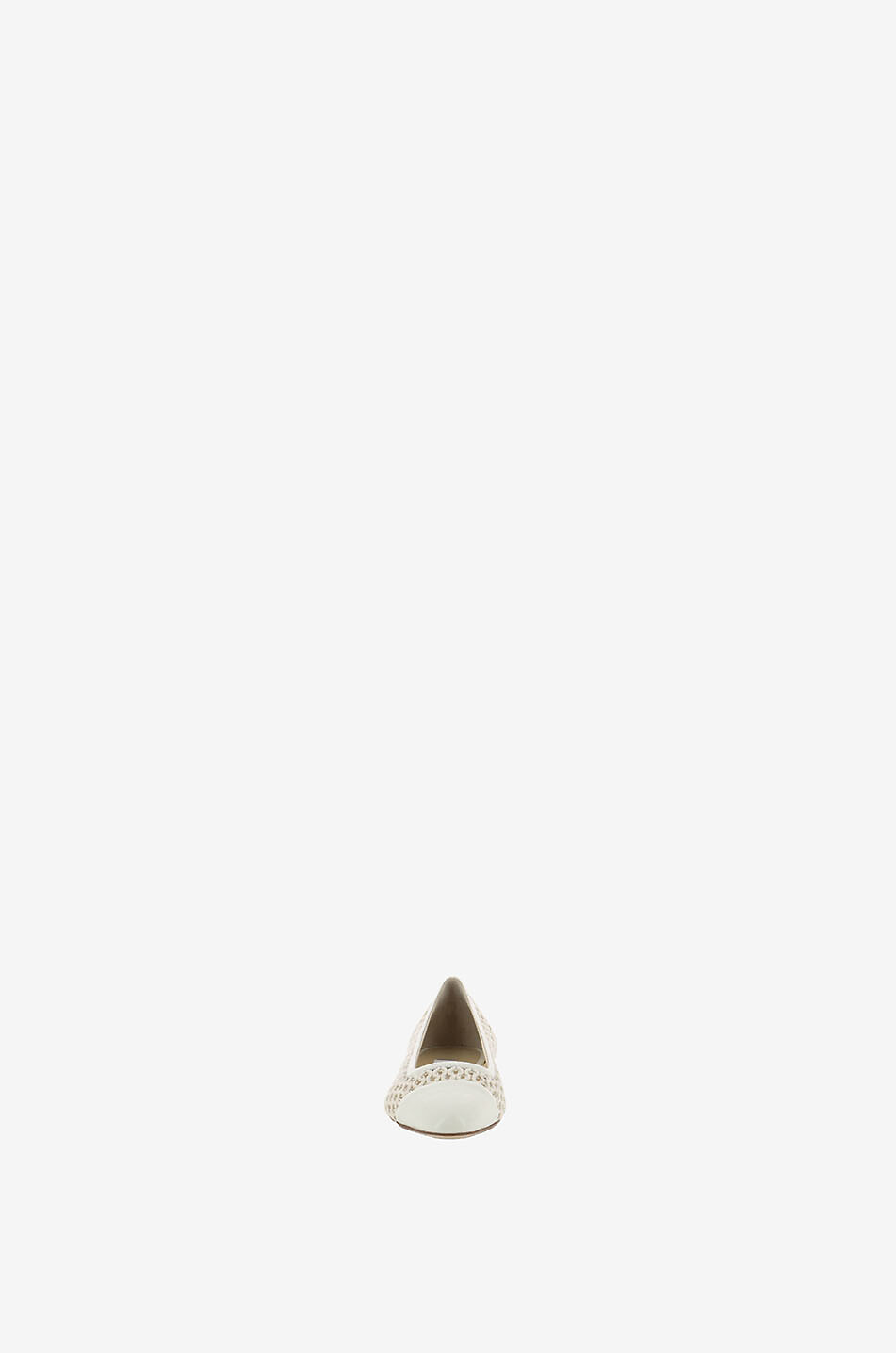JIMMY CHOO Geflochtene Ballerinas aus Stoff und Leder Watson Flat Damen CREMEFARBEN 2