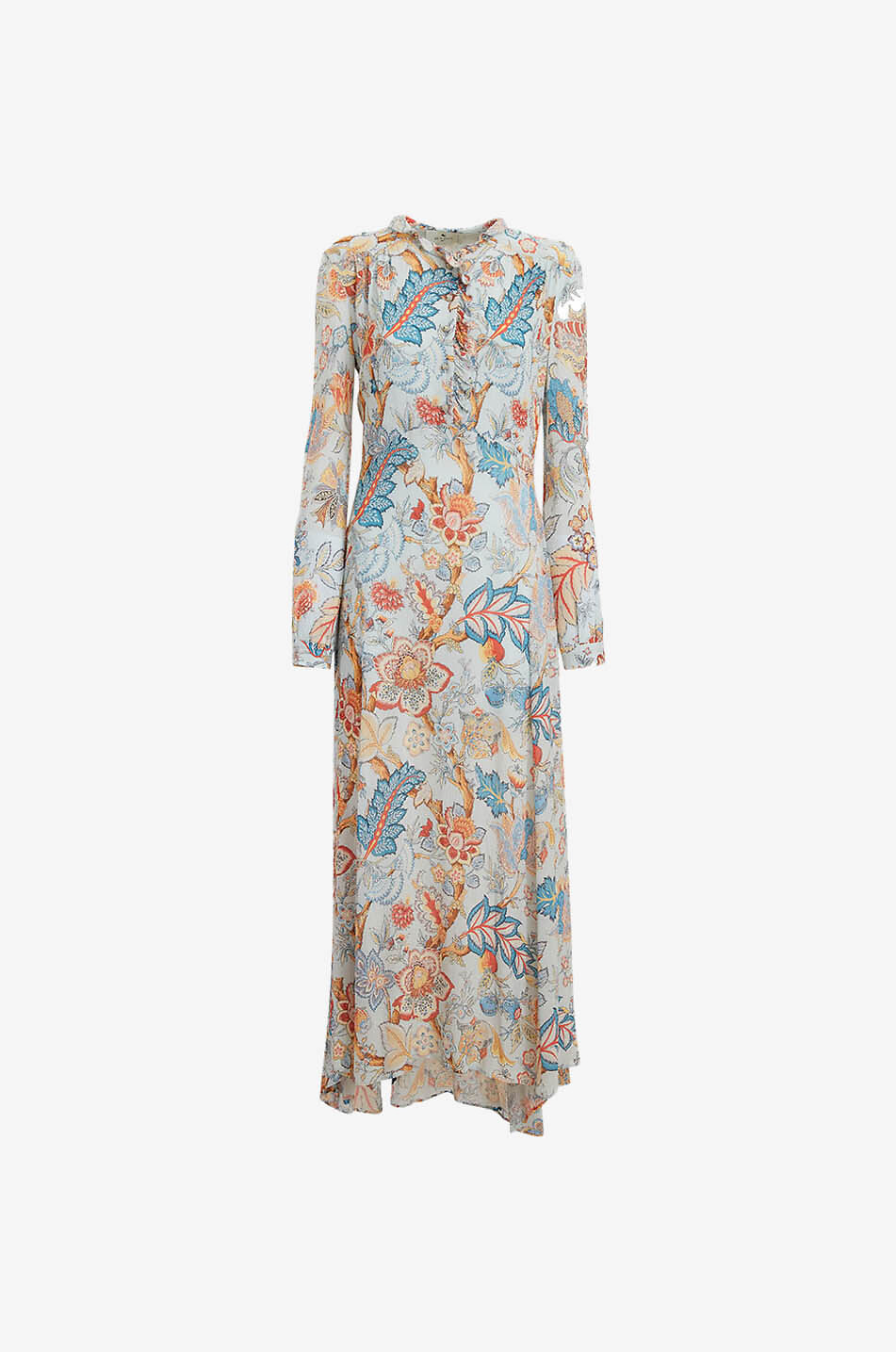 ETRO Langes geblümtes Kleid aus Crêpe Lebensbaum Damen BUNT 1