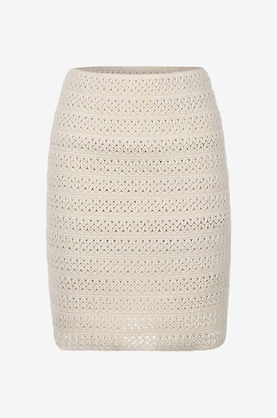 Openwork crochet miniskirt