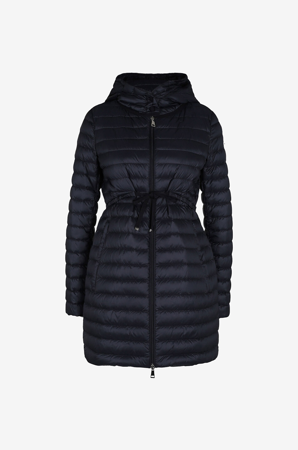 Barbel hooded long light-weight down jacket