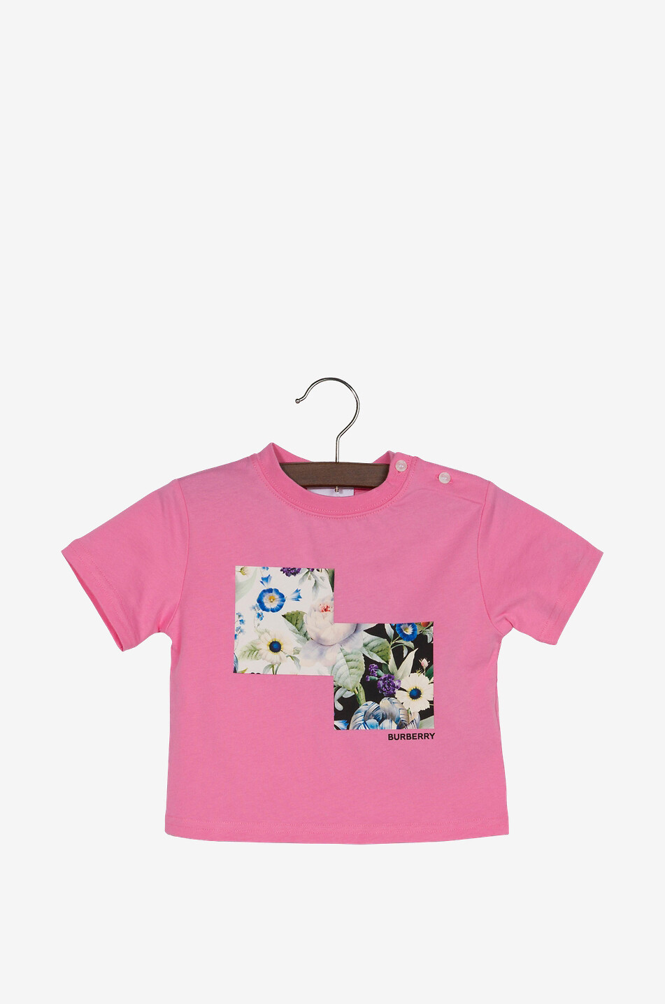 BURBERRY Baby-Kurzarm-T-Shirt mit Print Dutch Wallpaper Montage Baby MITTELROSA 1