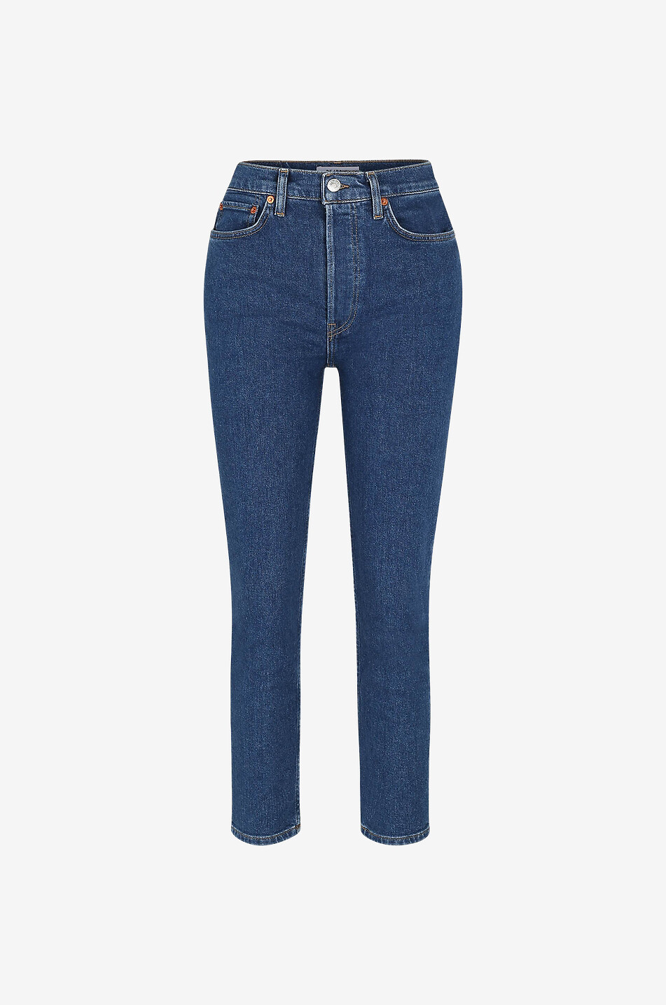 90s High-Rise Ankle-Crop cotton straight jeans
