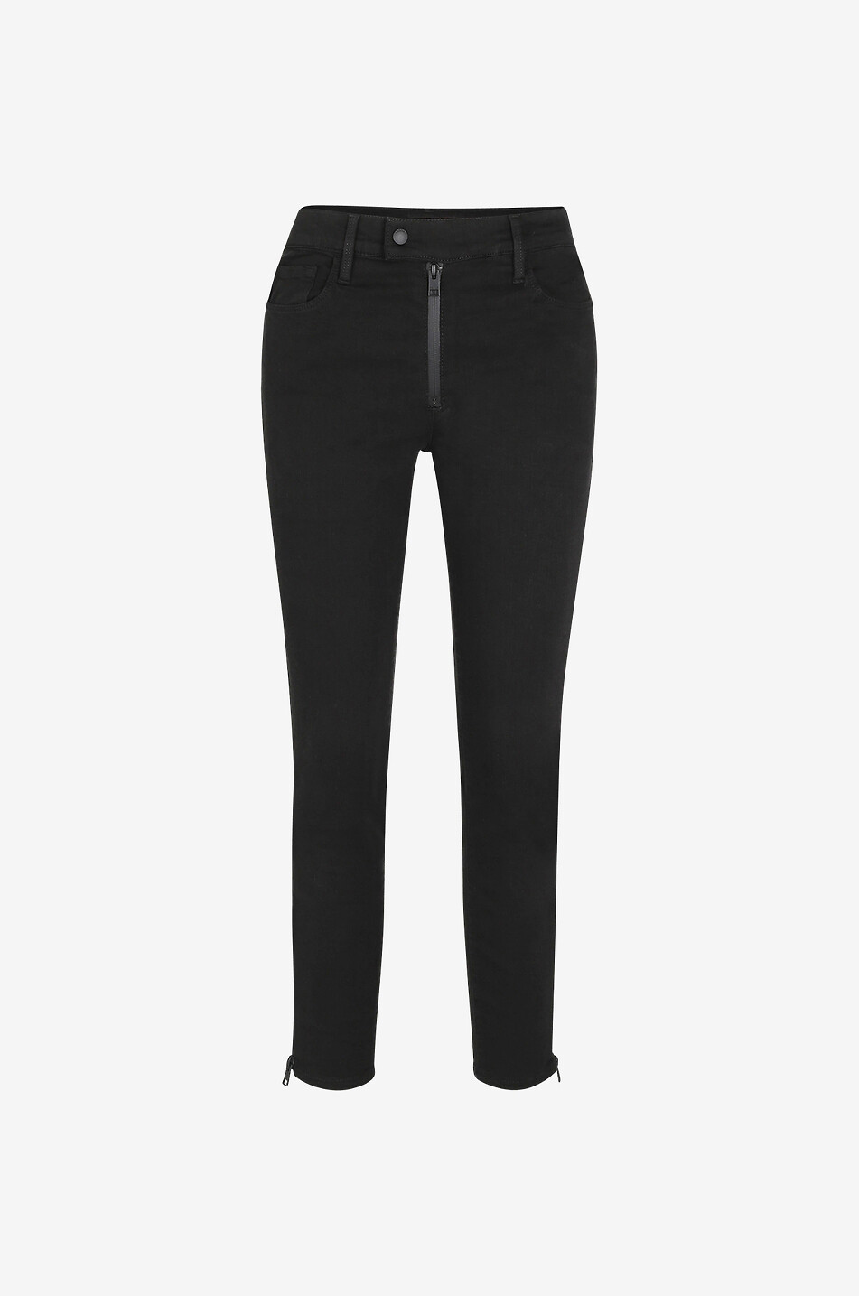 FRAME Le High Skinny Rubberized Zipper Film Noir jeans Women BLACK 1