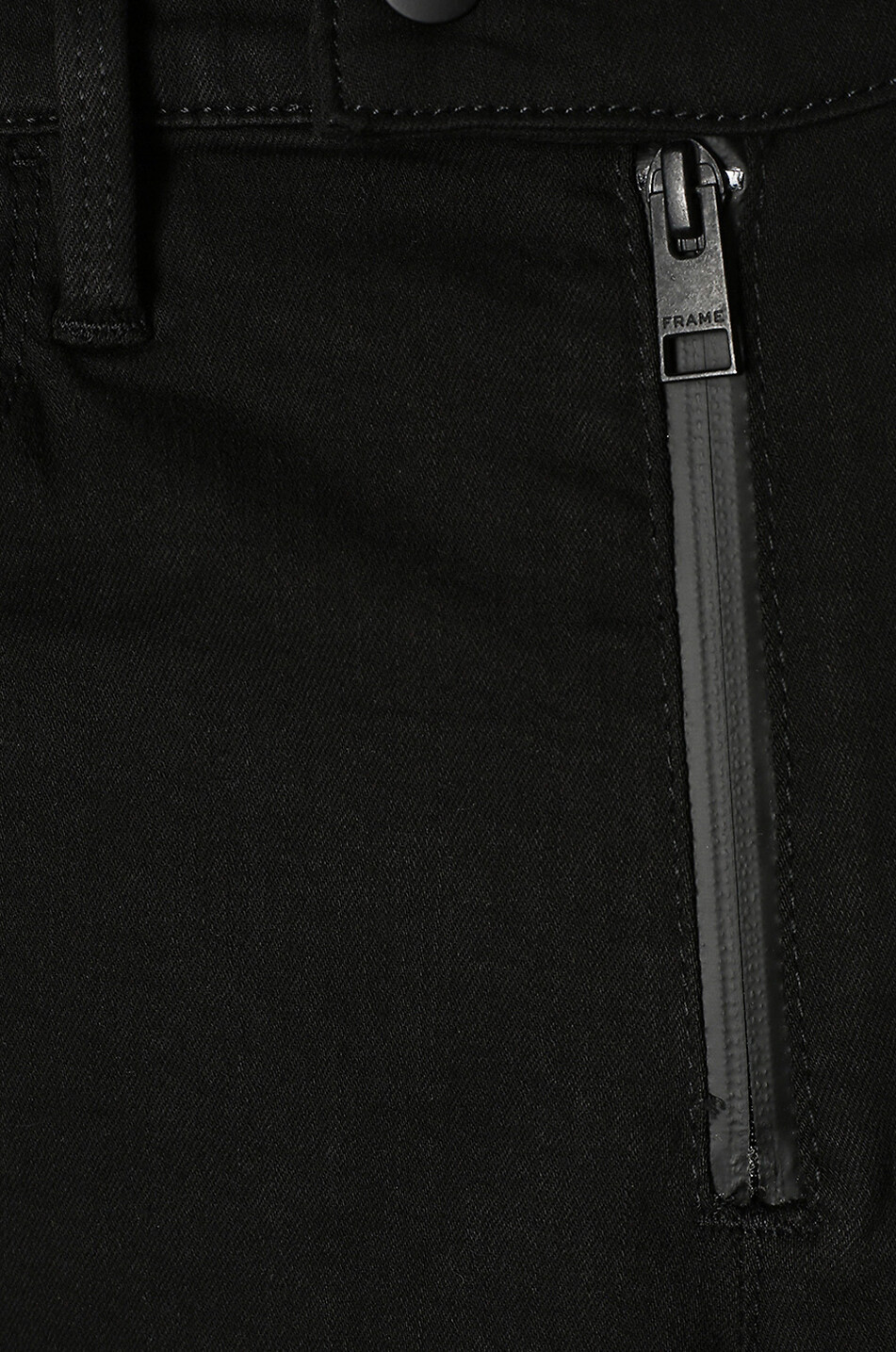 FRAME Le High Skinny Rubberized Zipper Film Noir jeans Women BLACK 3
