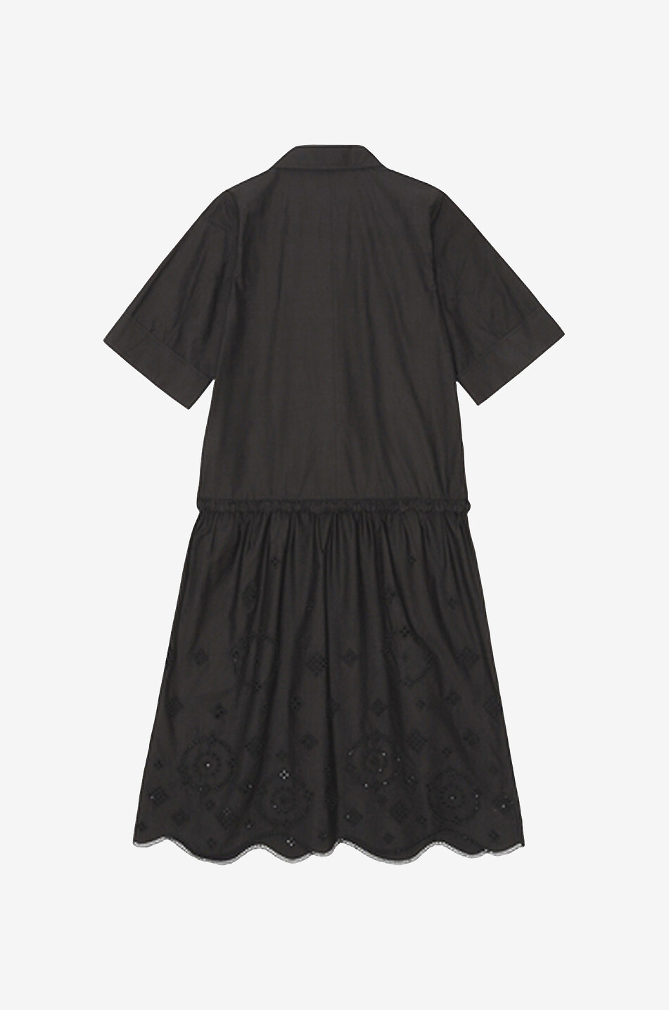 Robe midi taille basse à broderies anglaises