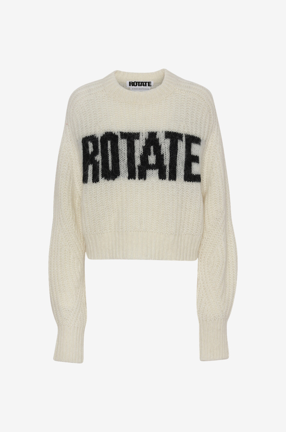 ROTATE BIRGER CHRISTENSEN Boxy-Pullover mit Logo-Motiv Shandy Damen Hellbeige 1