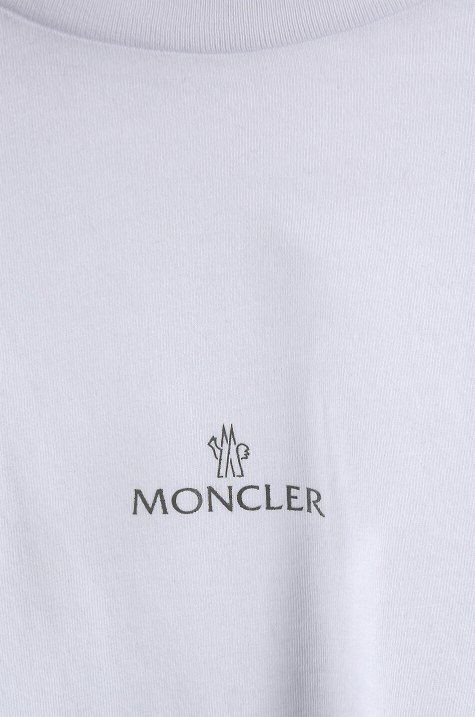 MONCLER Langarm-T-Shirt mit Logoprint Matt Black Herren WEISS 3