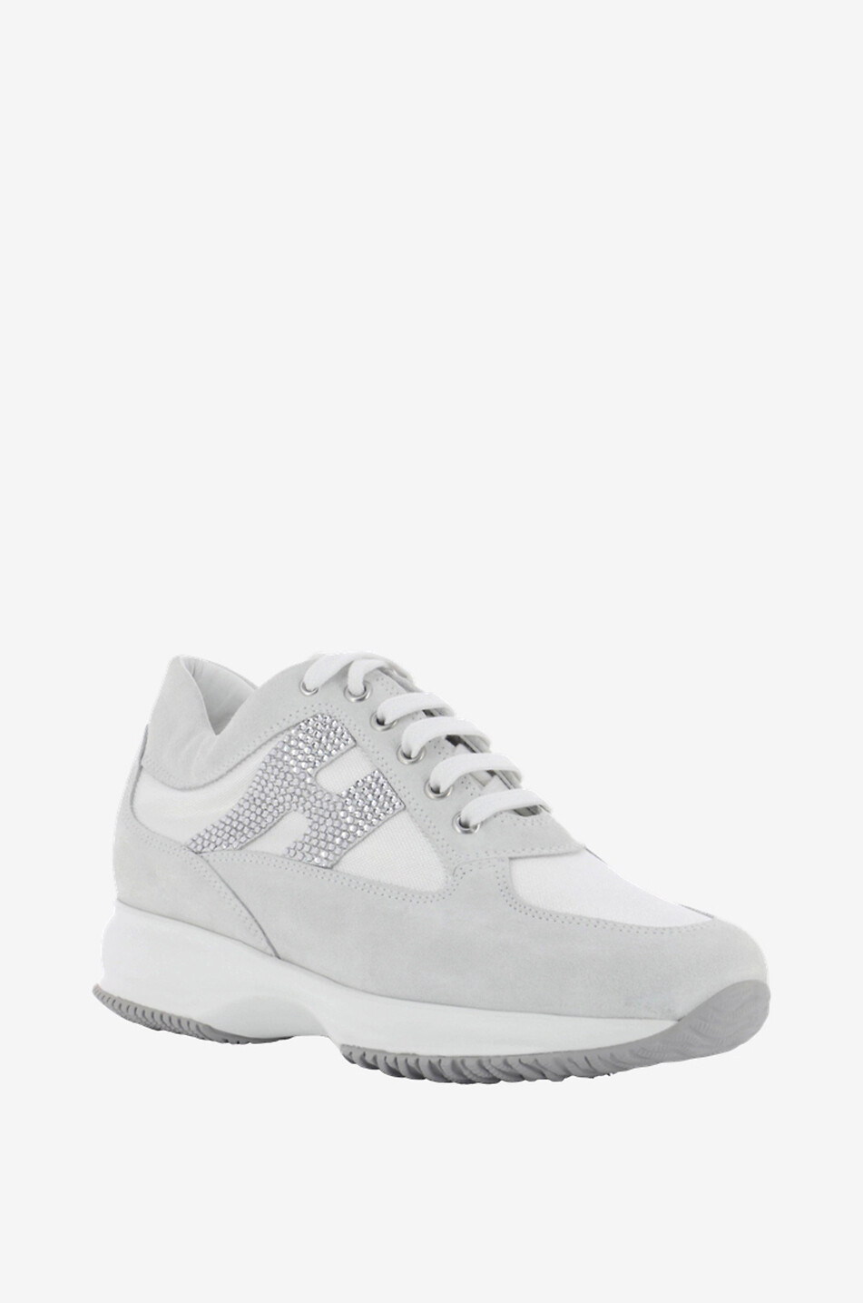 HOGAN Schnürsneakers mit Keilabsatz Interactive Strass Damen SILBER 1