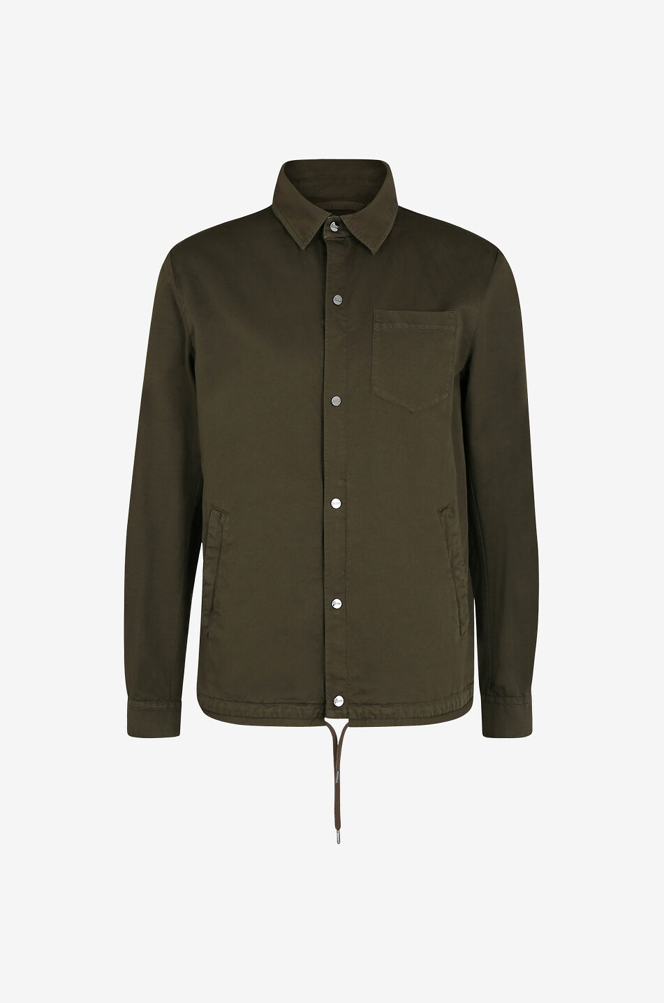 HERNO Gloss Wave cotton and linen parka Men MEDIUM GREEN 1