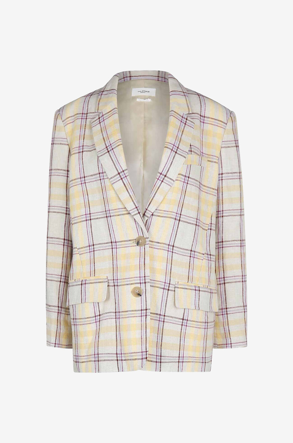MARANT ETOILE Ilindae checked linen oversize blazer Women BEIGE 1