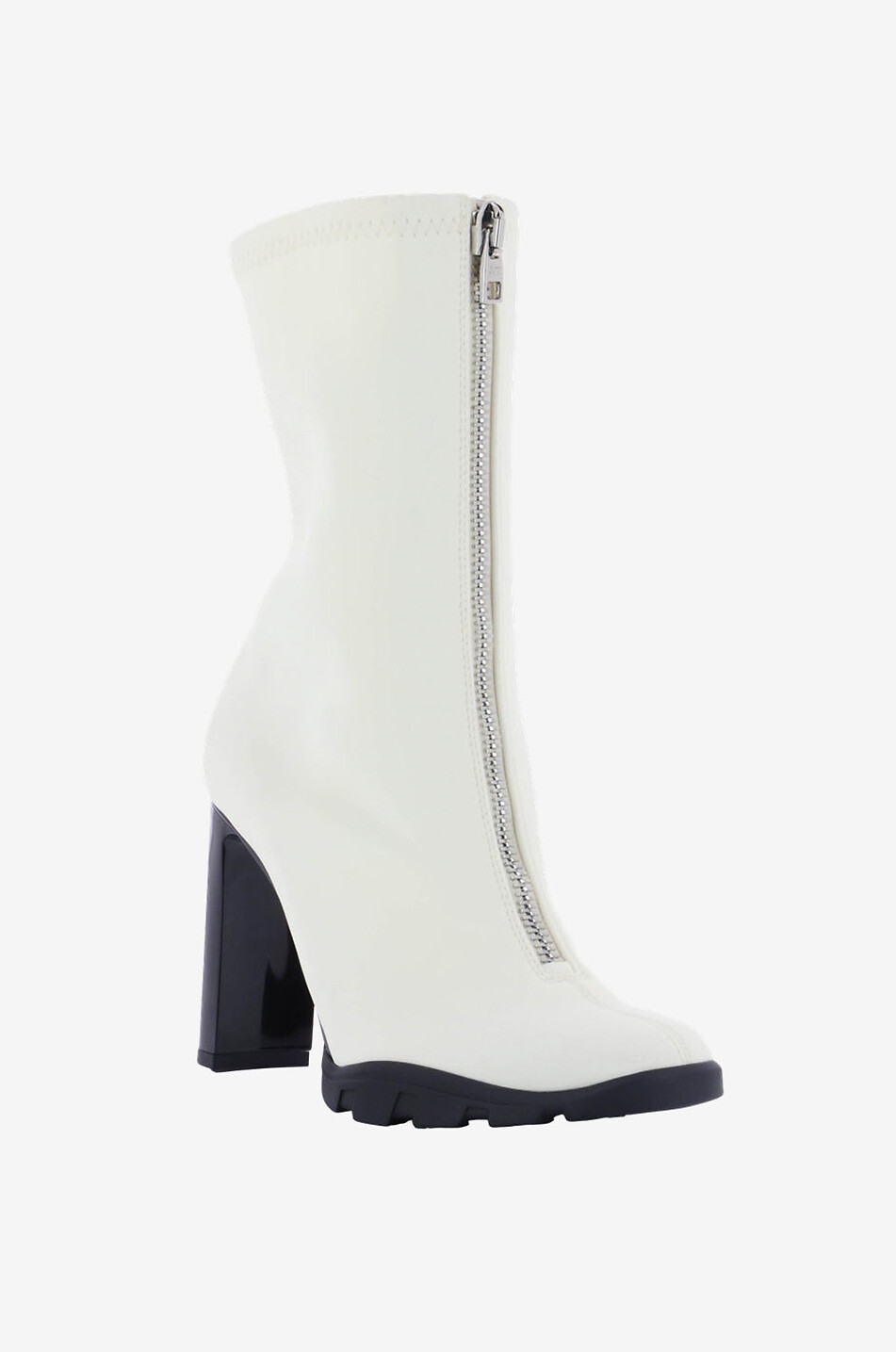 ALEXANDER McQUEEN Neoprenstiefeletten mit Absatz und Zip Slim Tread 100 Damen CREMEFARBEN 1