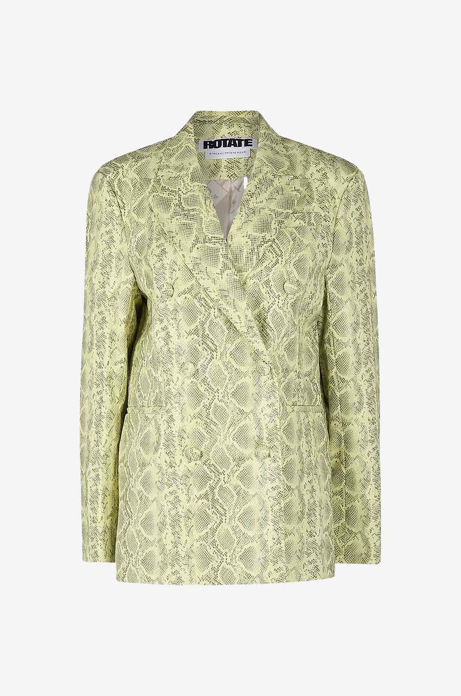 ROTATE BIRGER CHRISTENSEN Blazer en cuir synthétique imprimé serpent Fox Femme JAUNE CLAIR 1