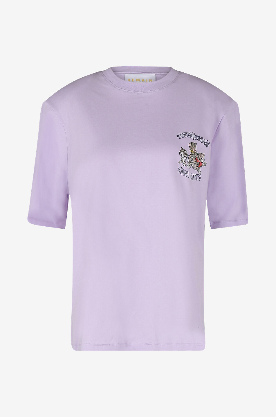 REMAIN BIRGER CHRISTENSEN Emery printed organic-cotton T-shirt Women LIGHT PURPLE 1