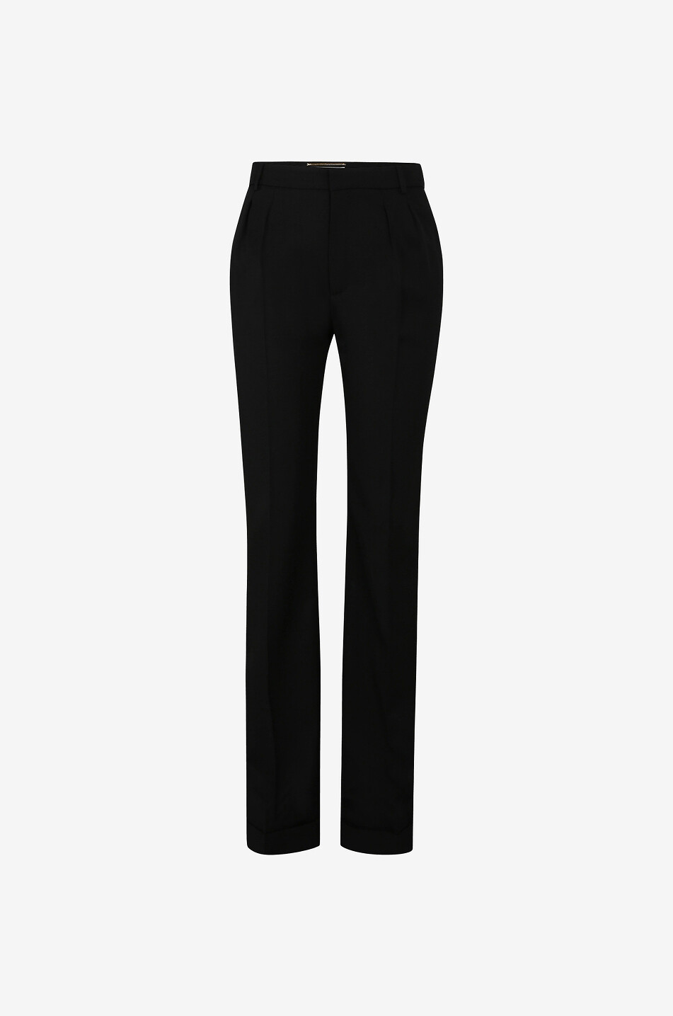 SAINT LAURENT PARIS Loose-fitting trousers in grain de poudre wool Women BLACK 1