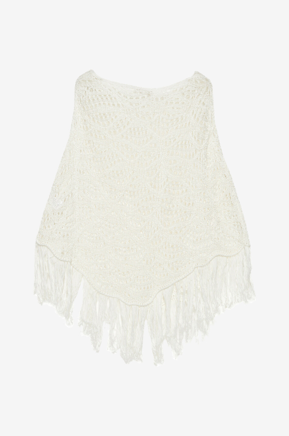 FABIANA FILIPPI Crochet effect openwork organic cotton cape Women WHITE 2