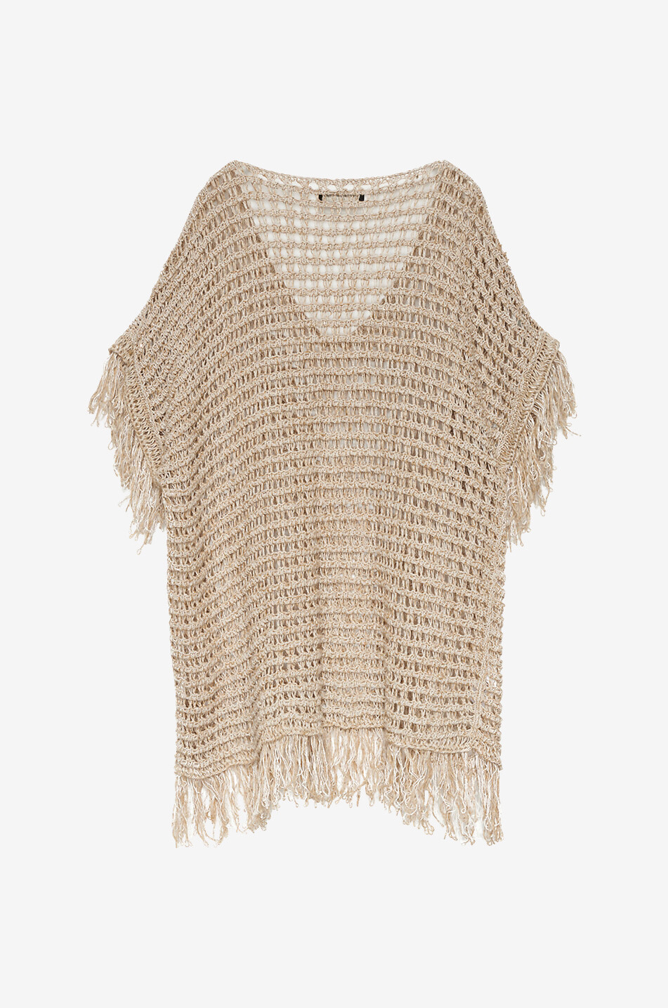 FABIANA FILIPPI Net knit linen and mohair caftan Women BROWN 2