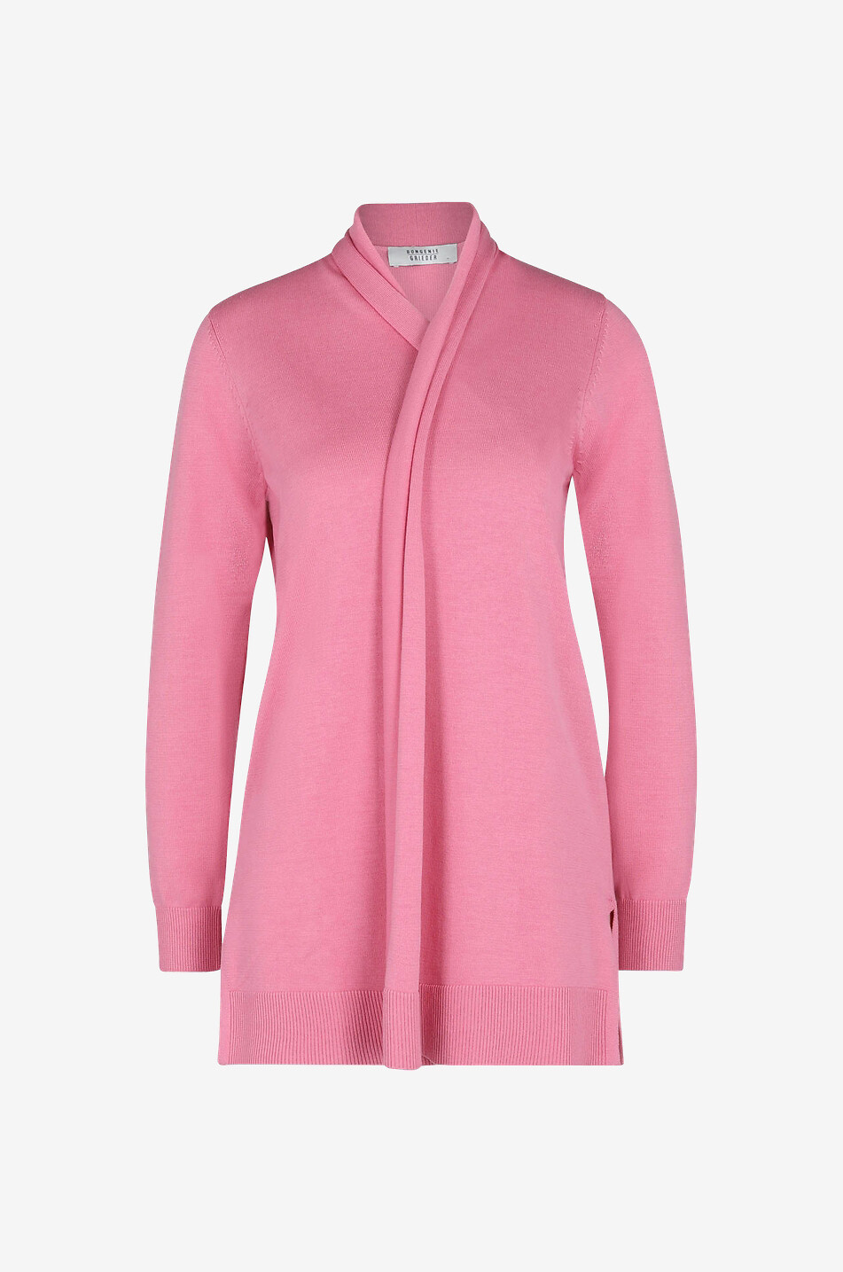 Pink Shawl Cardigan Cable-Knit Shawl Cardigan Sweater In Combed