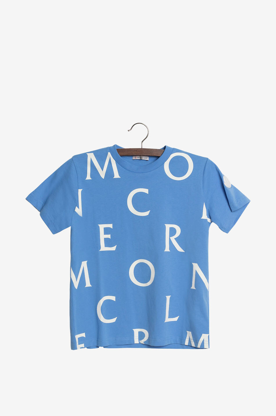 MONCLER Letter printed short-sleeved boys' T-shirt Boy BLUE 1