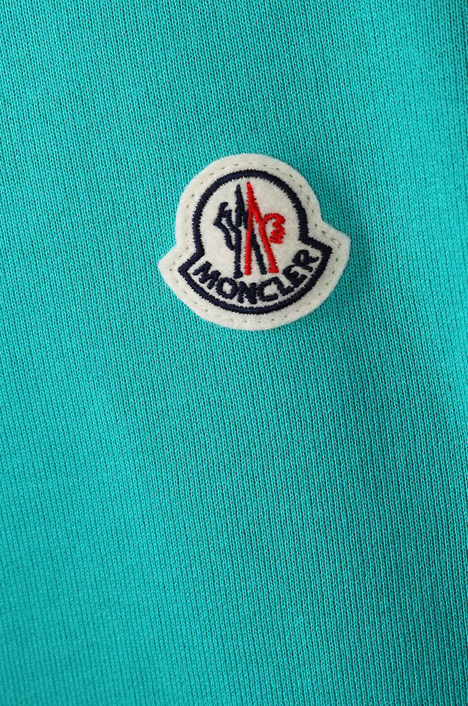 MONCLER Sweat-shirt bi-matière à col rond et poche zippée Homme VERT 3