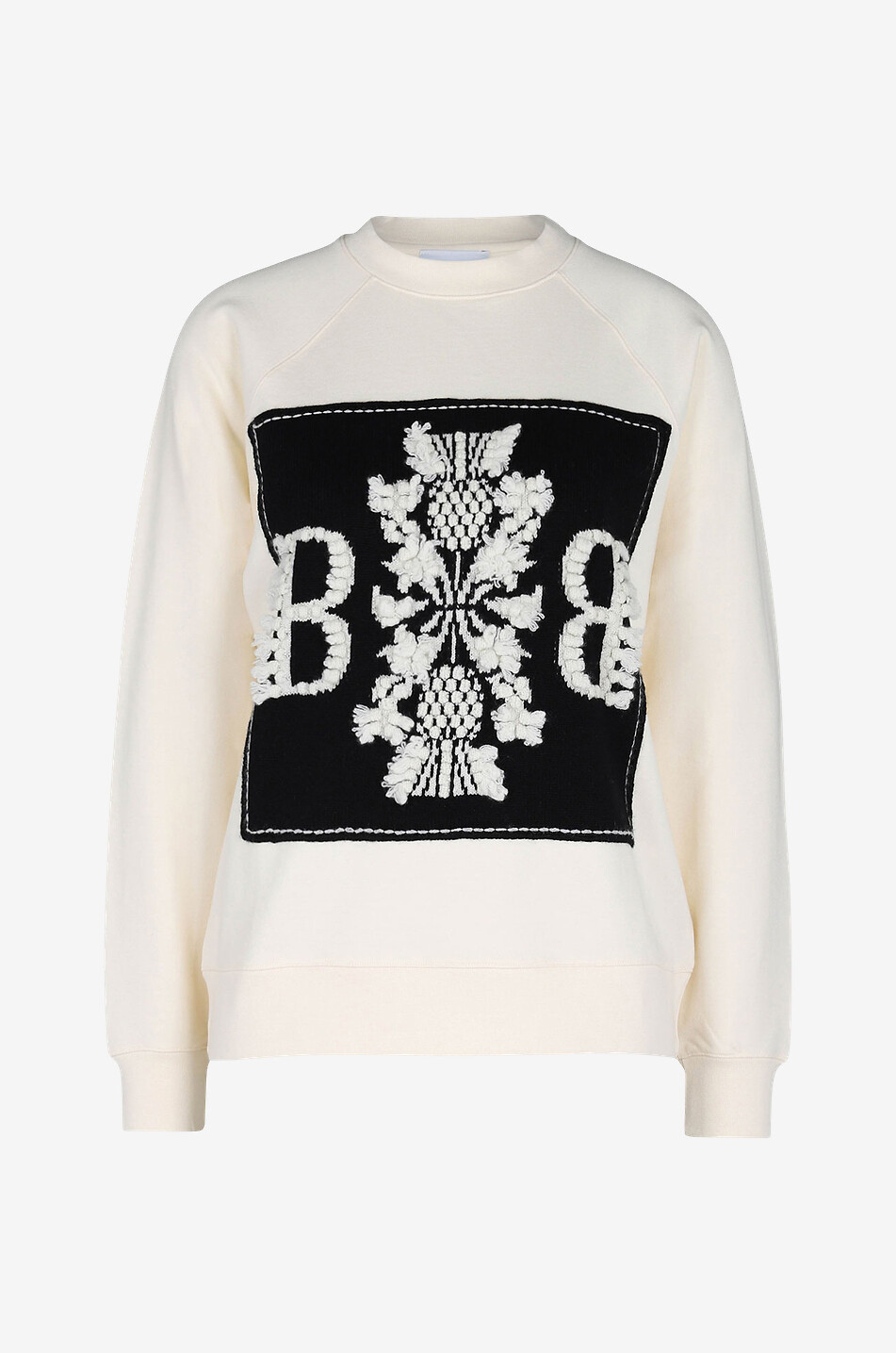 BARRIE Sweatshirt aus Baumwolle mit Jacquard-Patch Damen SCHWARZ 1