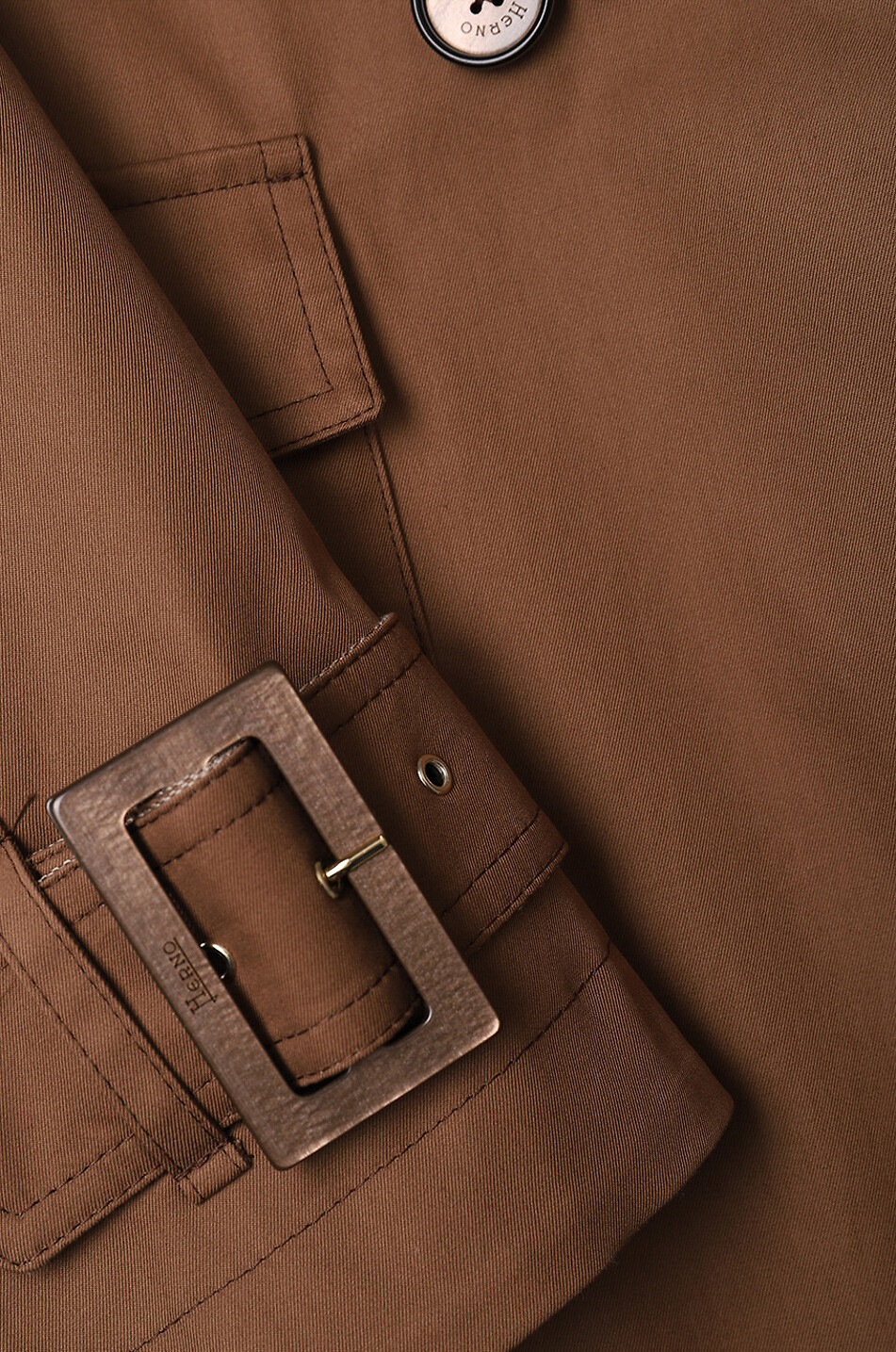 HERNO A-förmiger kurzer Trenchcoat aus wasserabweisendem Twill Delon Damen BRAUN 3