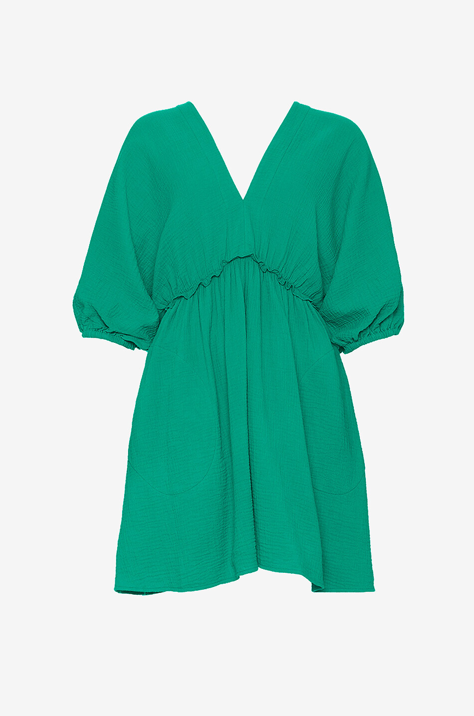 Eris V-neck and three-quarter sleeve mini dress