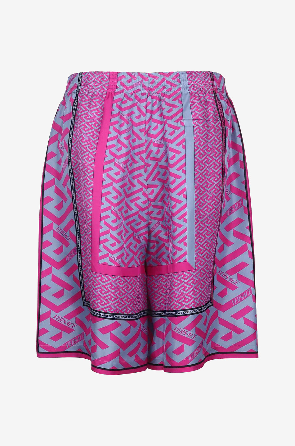 VERSACE La Greca College Fit silk twill Bermuda shorts Men PINK 2