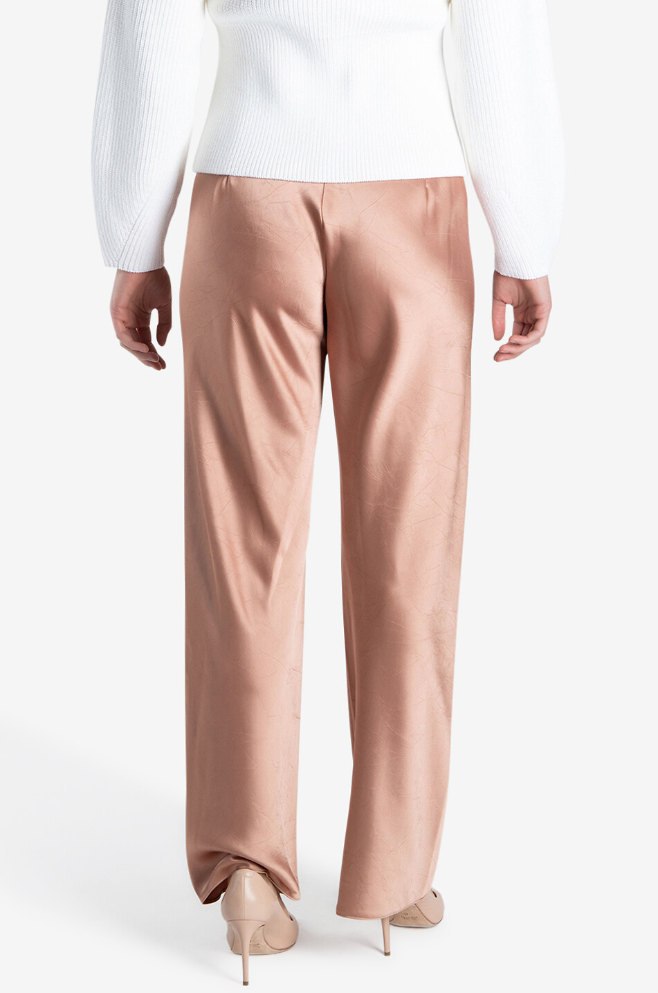 VINCE Satin straight-leg high-rise trousers Women LIGHT PINK 6