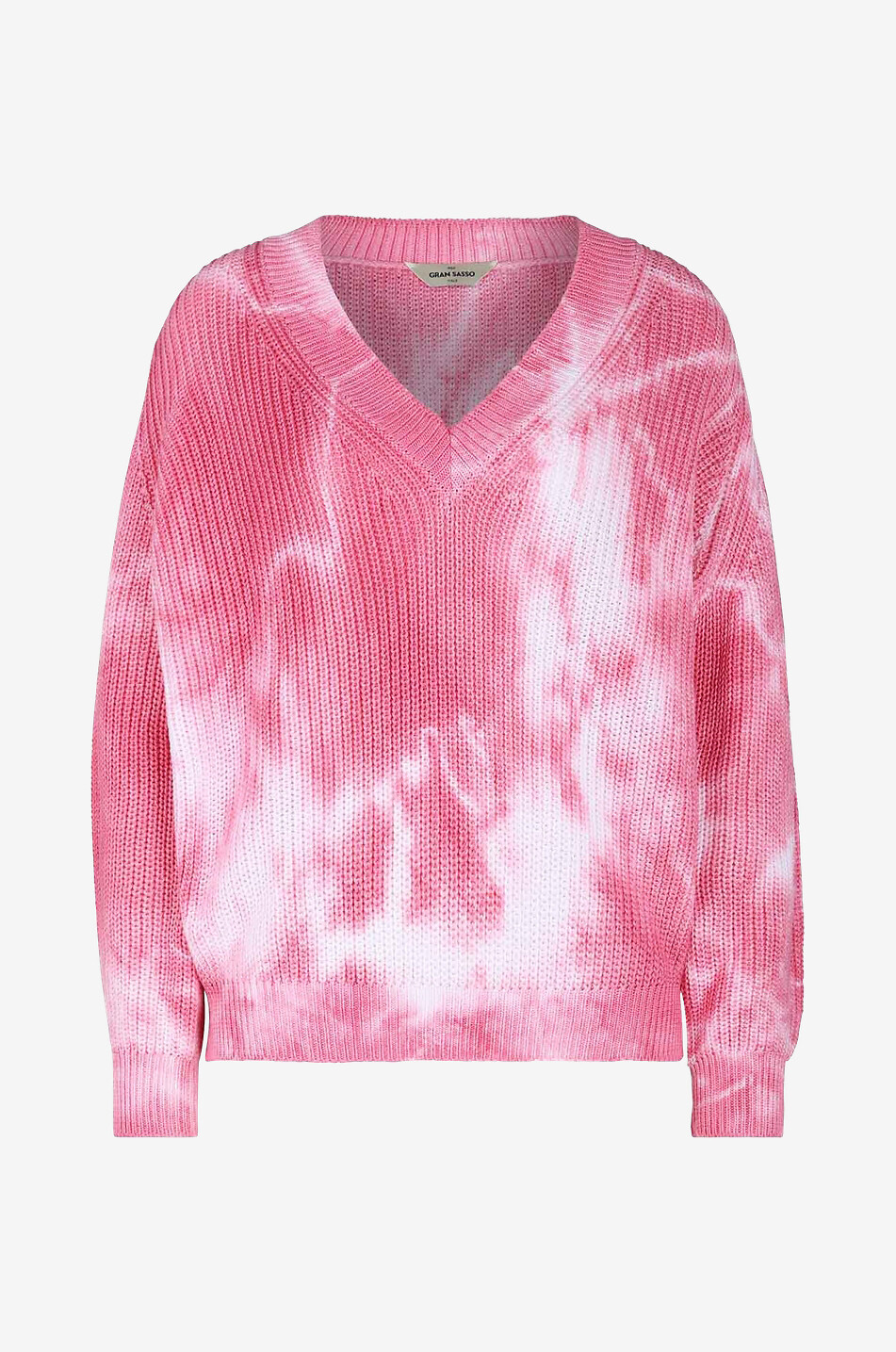 Tie-Dye effect loose rib knit jumper