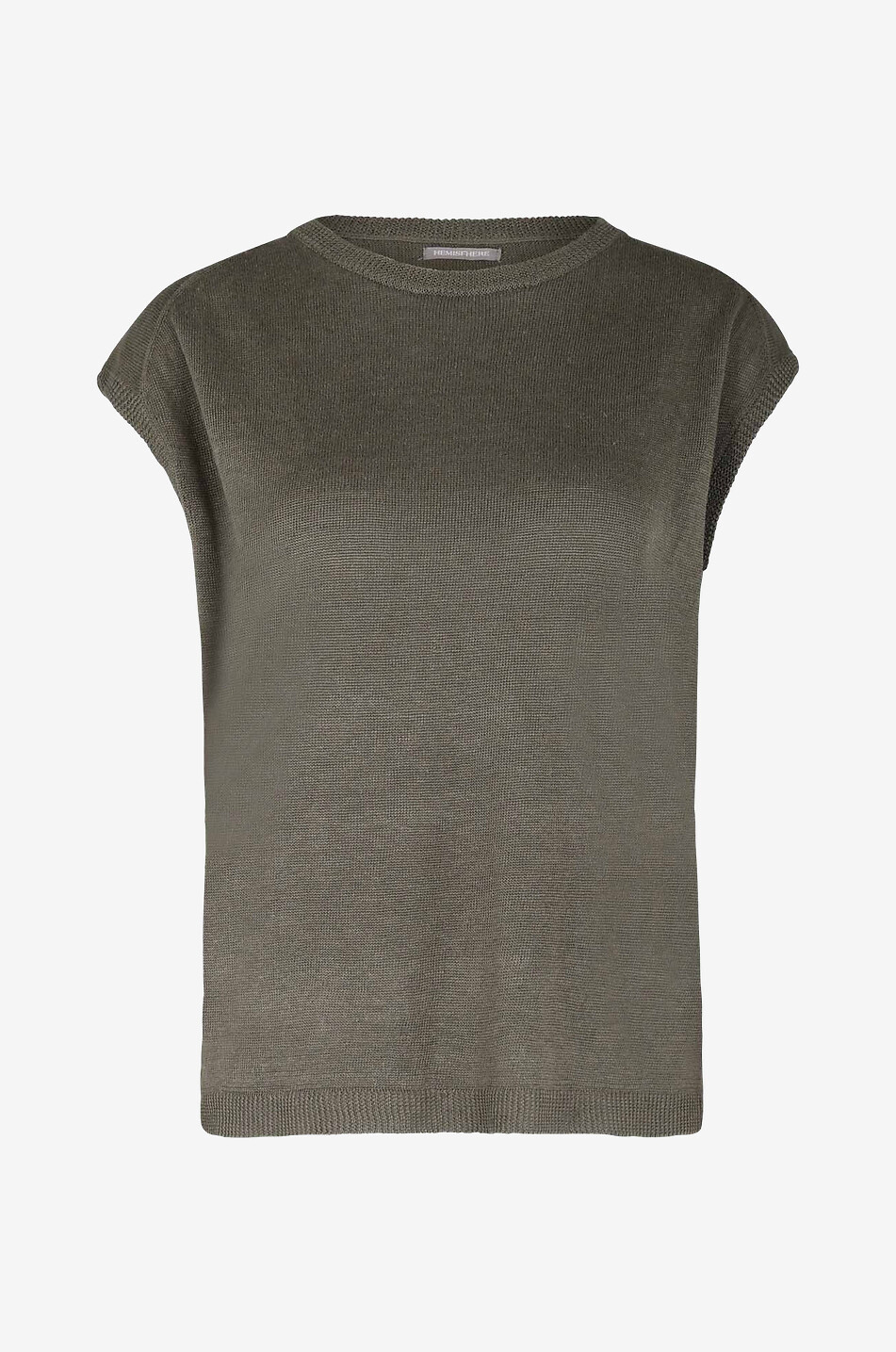 HEMISPHERE Top sans manches en maille de lin Femme VERT 1
