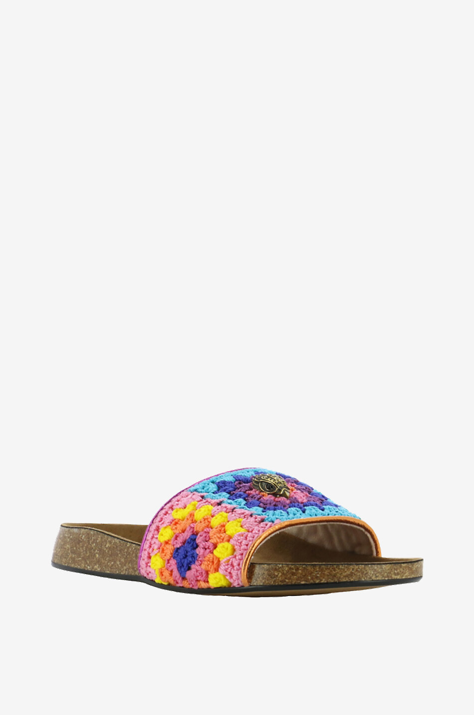 KURT GEIGER LONDON Ozark flat crochet slides Women MULTI COLOURED 1