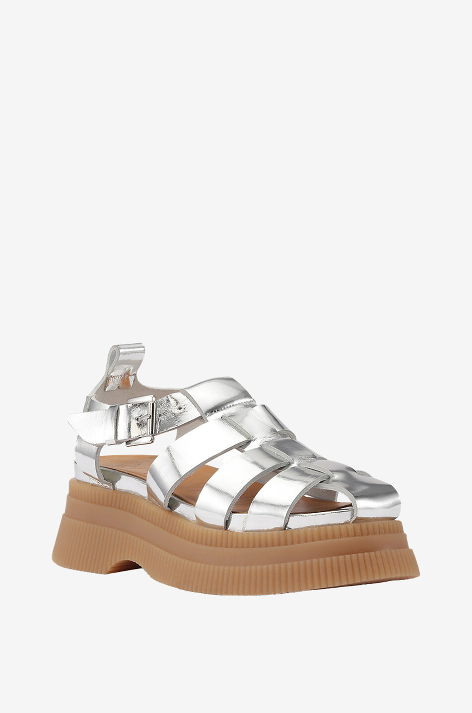 Creepers metallic leather sandals