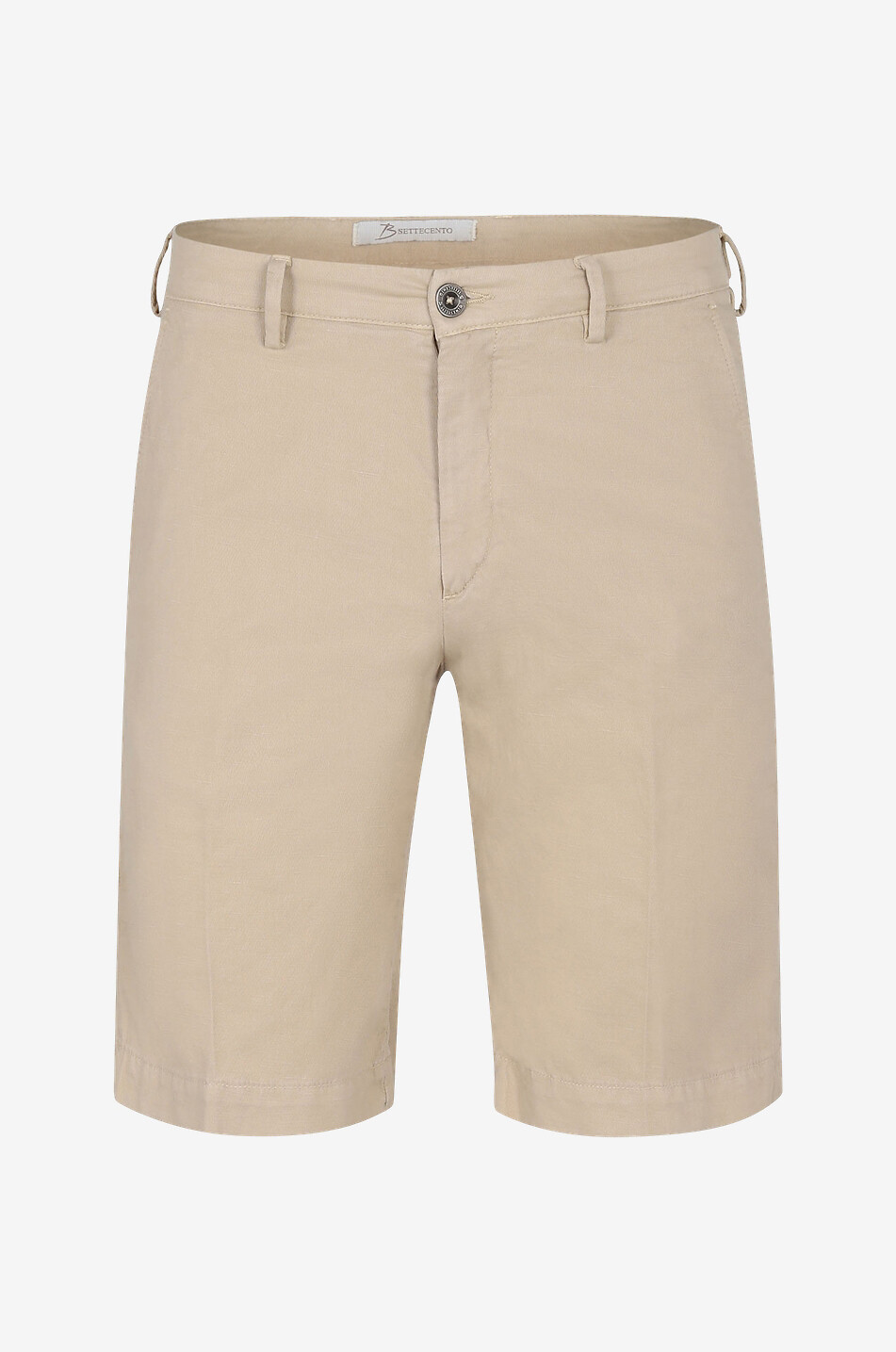 B SETTECENTO Cotton linen Bermuda shorts Men Medium beige 1