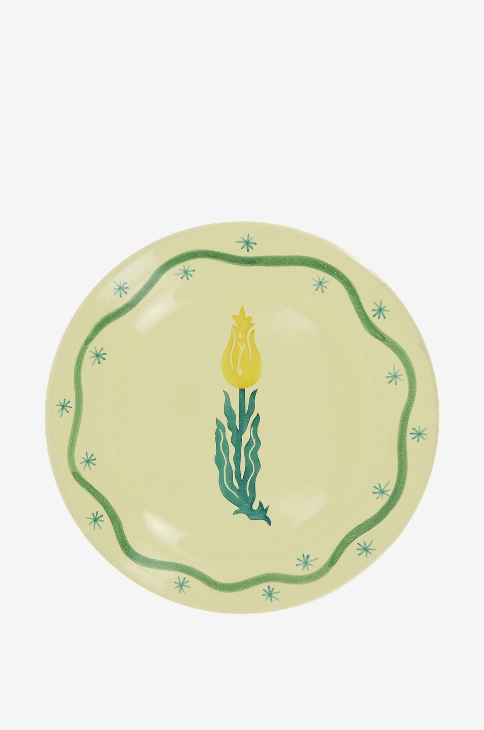 Assiette plate en céramique Suzani Tulip