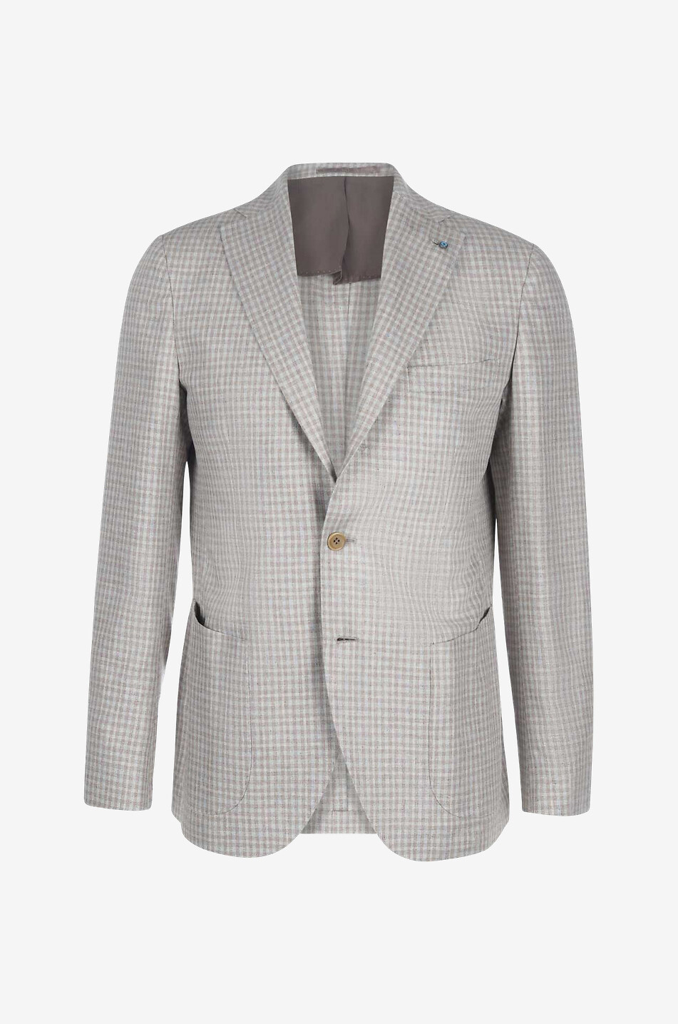 Checked silk gingham check blazer