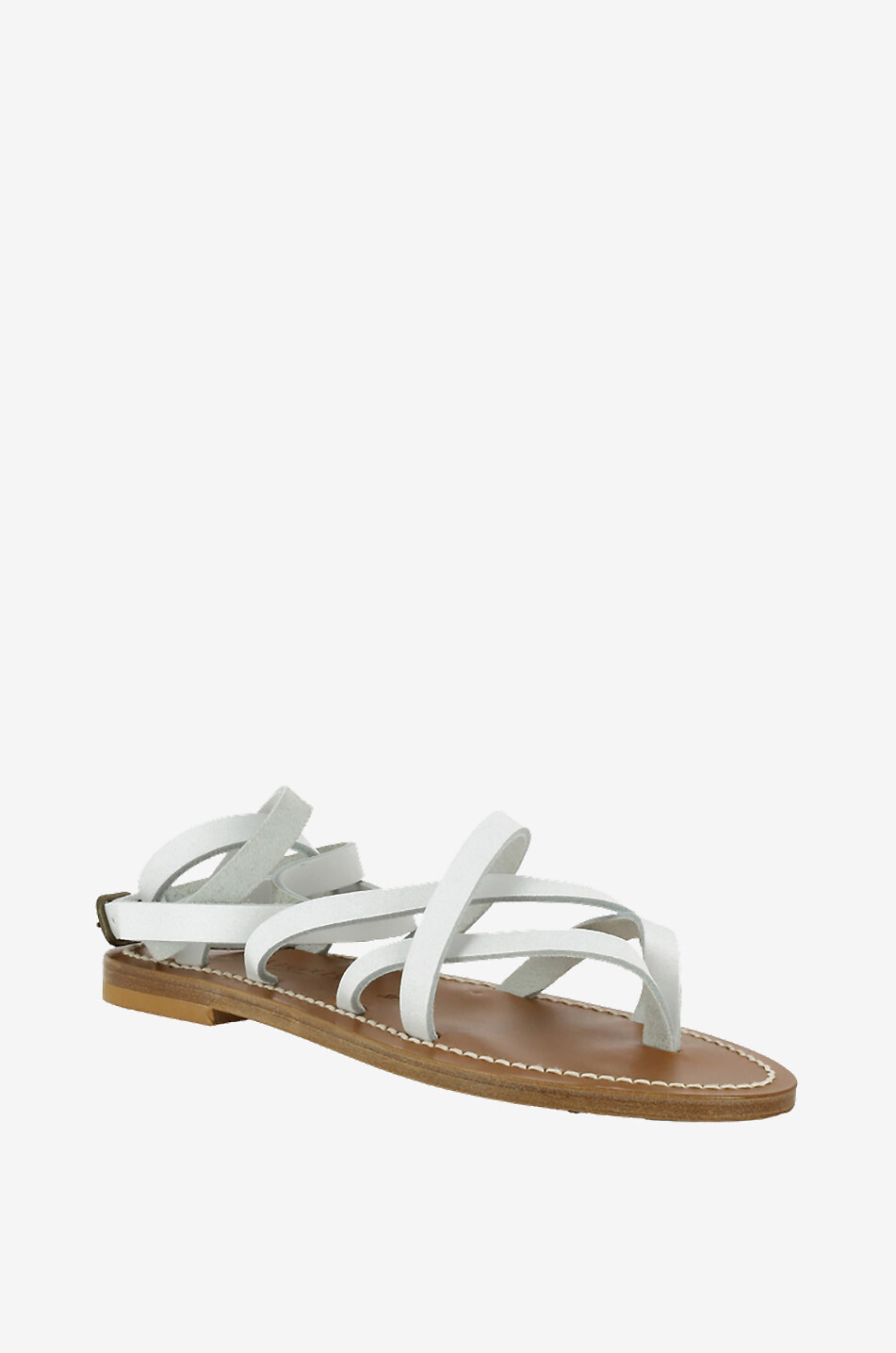 K JACQUES Sandales à lanières en cuir Zenobie Femme BLANC CASSE 1