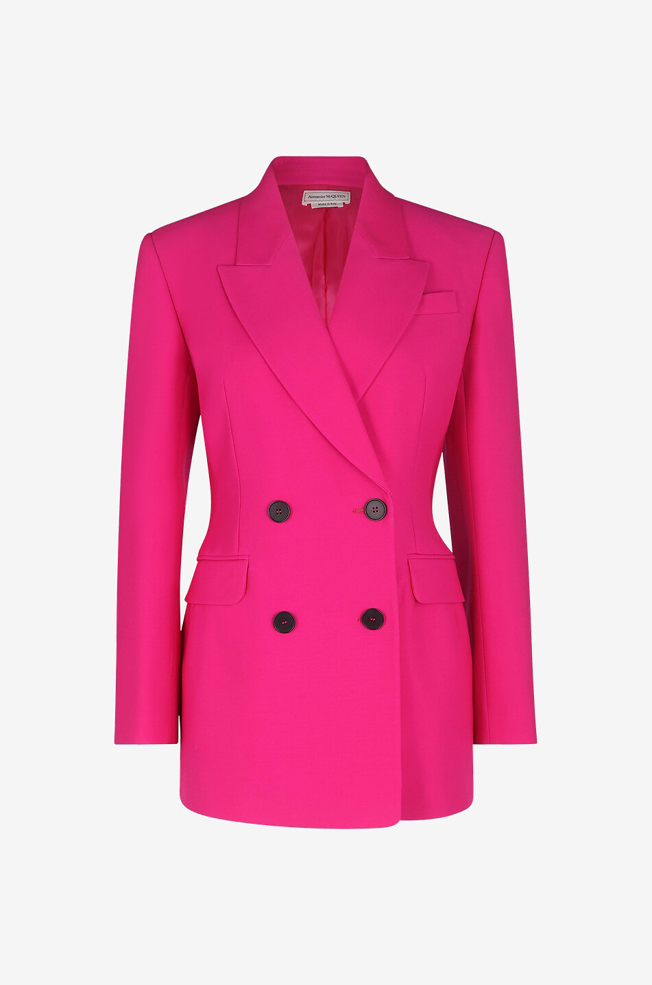 ALEXANDER McQUEEN Cinched double-breasted wool blazer Women PINK 1