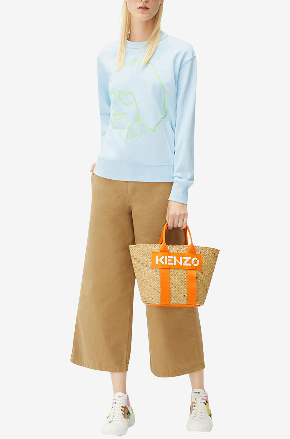 KENZO Chino aus Baumwolle Damen HELLBRAUN 4