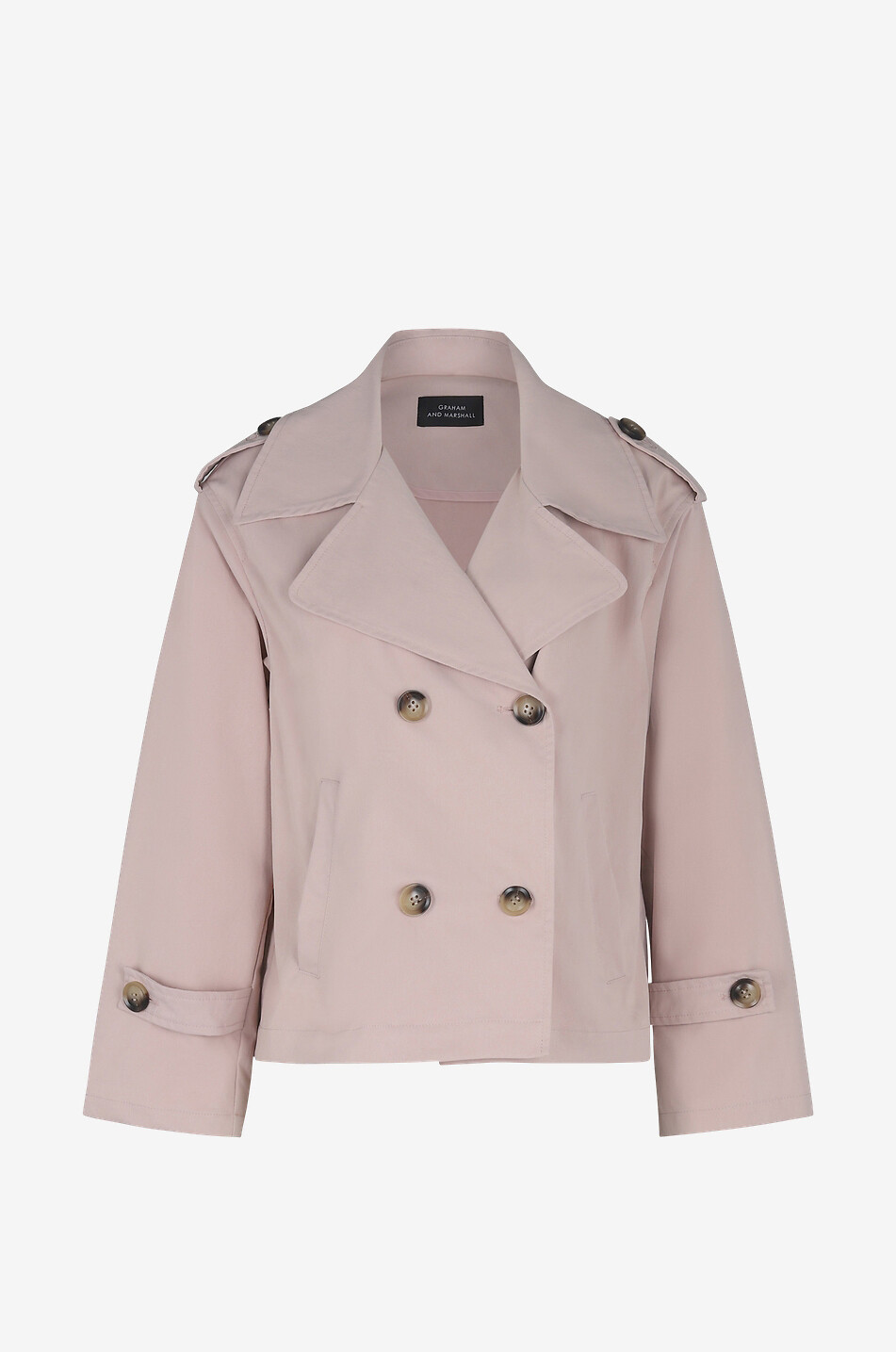 Cropped trench coat in lightweight gabardine