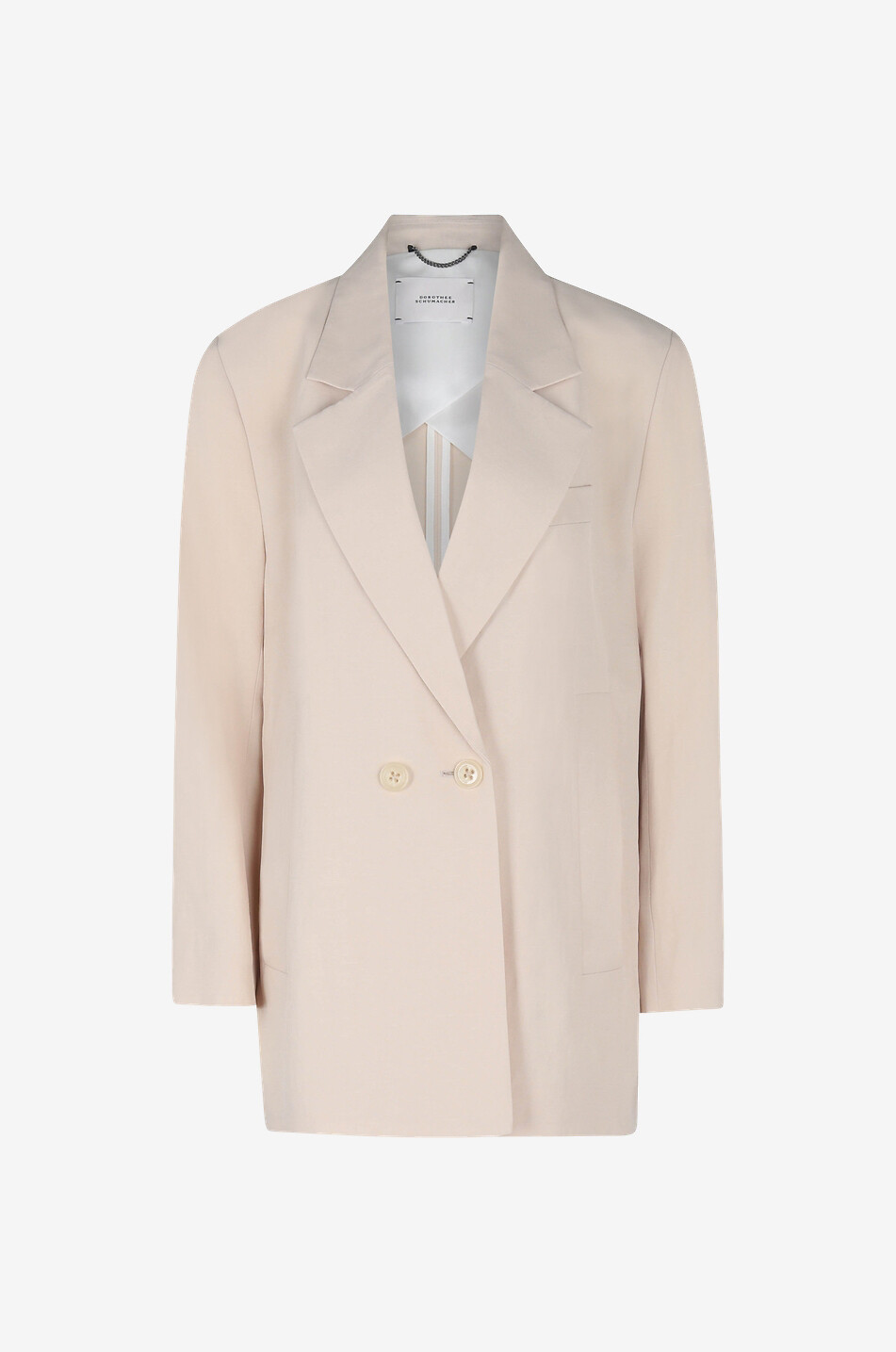 Gerader zweireihiger Leinenmix-Blazer