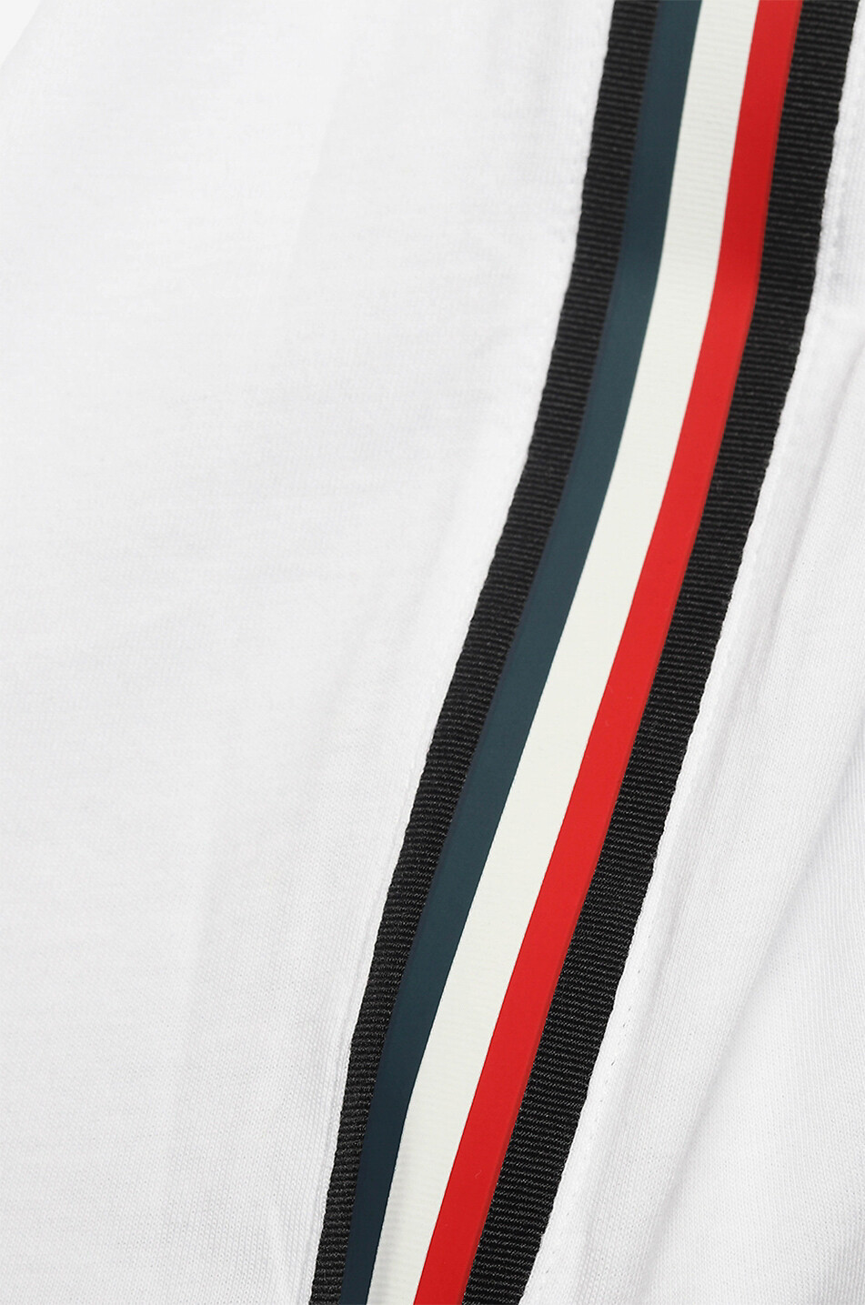 MONCLER T-Shirt mit Logo-Print und dreifarbigen Seitenstreifen Herren WEISS 3
